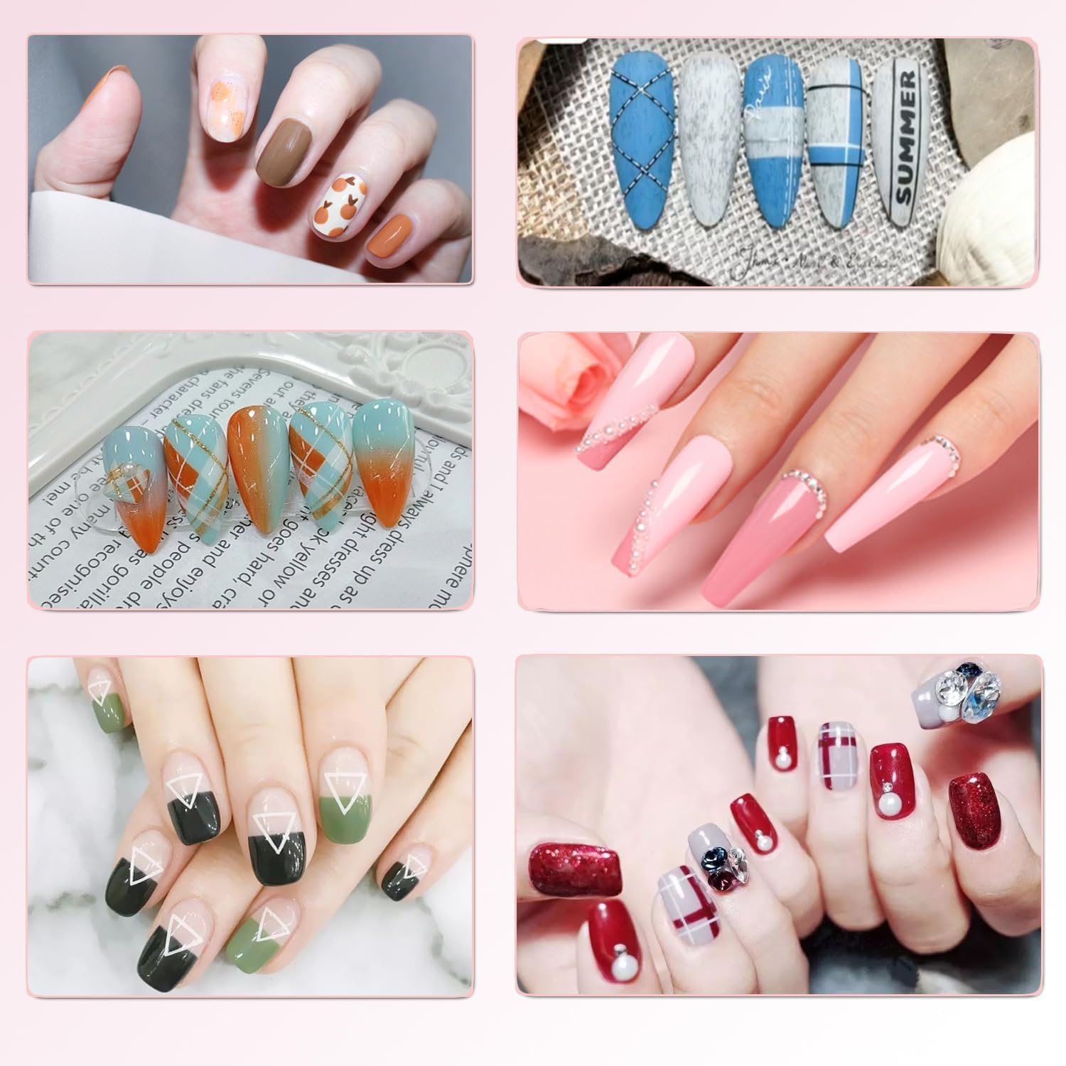 Homtop Kit with 6 Double Tip Brushes for Nail Art, Gel Polish, Eyeliner, Drawing and Detailing - Professional Design Pen Set image number 3