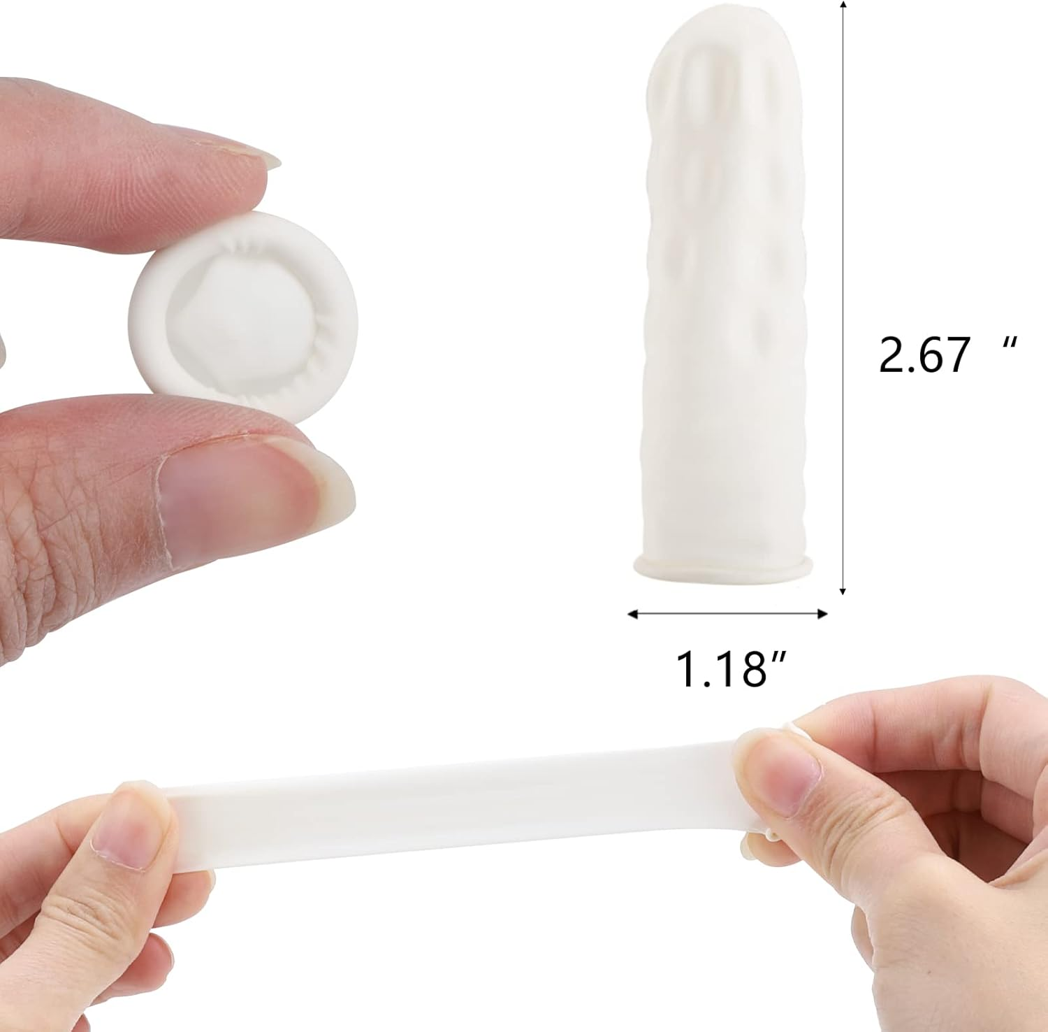 400 Count Latex Finger Cots Large Fingertip Gloves Disposable Finger Rubber Tips Protector Anti-Static