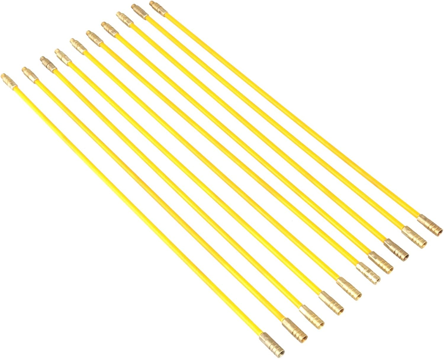 Yduupxe 10Pcs 4.0Mm Fiberglass Cable Rods, Wire Fishing Electrical Tool Kit with Fiberglass Rods, Threaded Brass Connectors for Running Wire through Walls Attics Crawl Spaces Sub Floors image number 6