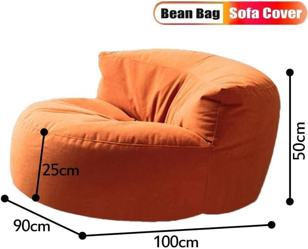 Bean Bags Bean Bag Chair Chenille Bean Bag Cover Washable Ultra Soft Pouf Ottoman No Filler Kids Adults Beanbag Chair Lazy Armchair Couch Floor Seating Living Room Furniture (Color : Gray Green, Siz image number 1