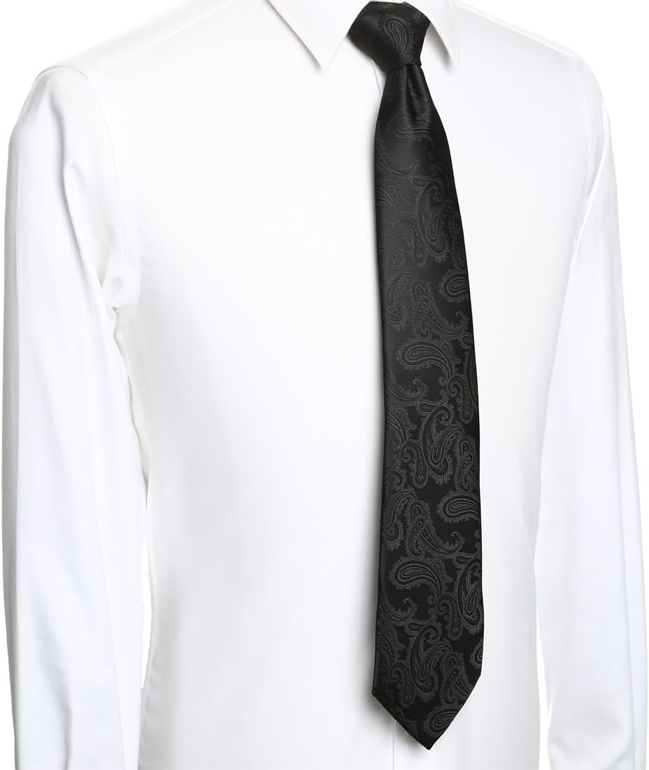 Kissties Mens Necktie Paisley Tie + Gift Box - Burgundy Red image number 4