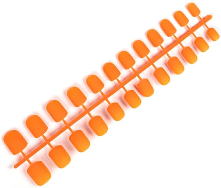 2 Set of Frosted Coffin False Nails DIY French Style Elegant Personality Acrylic Nail for Manicure Lovers 22Sweet Orange, 22Sweet Orange 2Set - 10Light Yellow 2Set image number 3