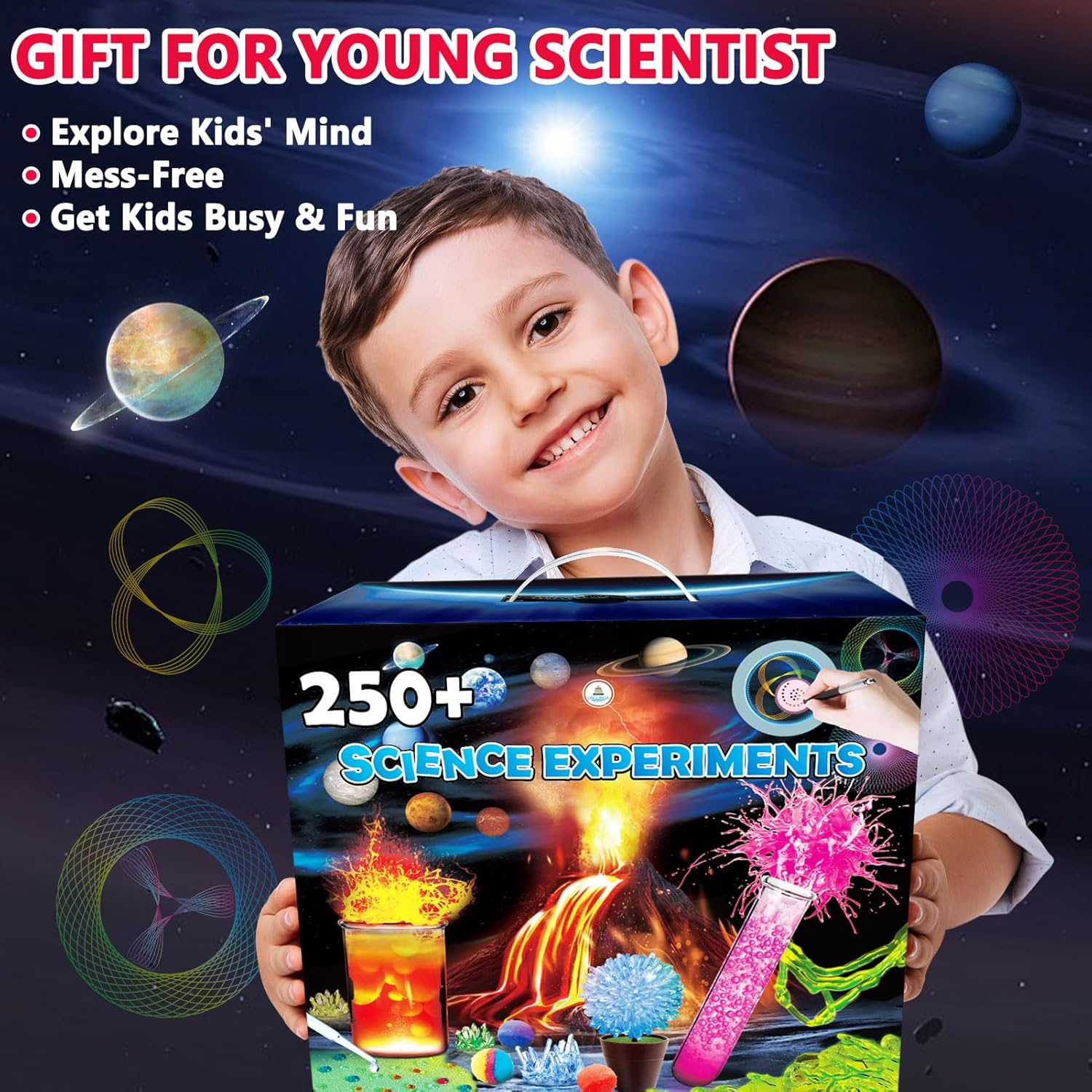 UNGLINGA 250+ Science Experiments Kits for Kids, Boys Girls Toys Birthday Gifts Ideas, Chemistry Set, STEM Activities Educational Project, Volcano,More Scientist Kit image number 4