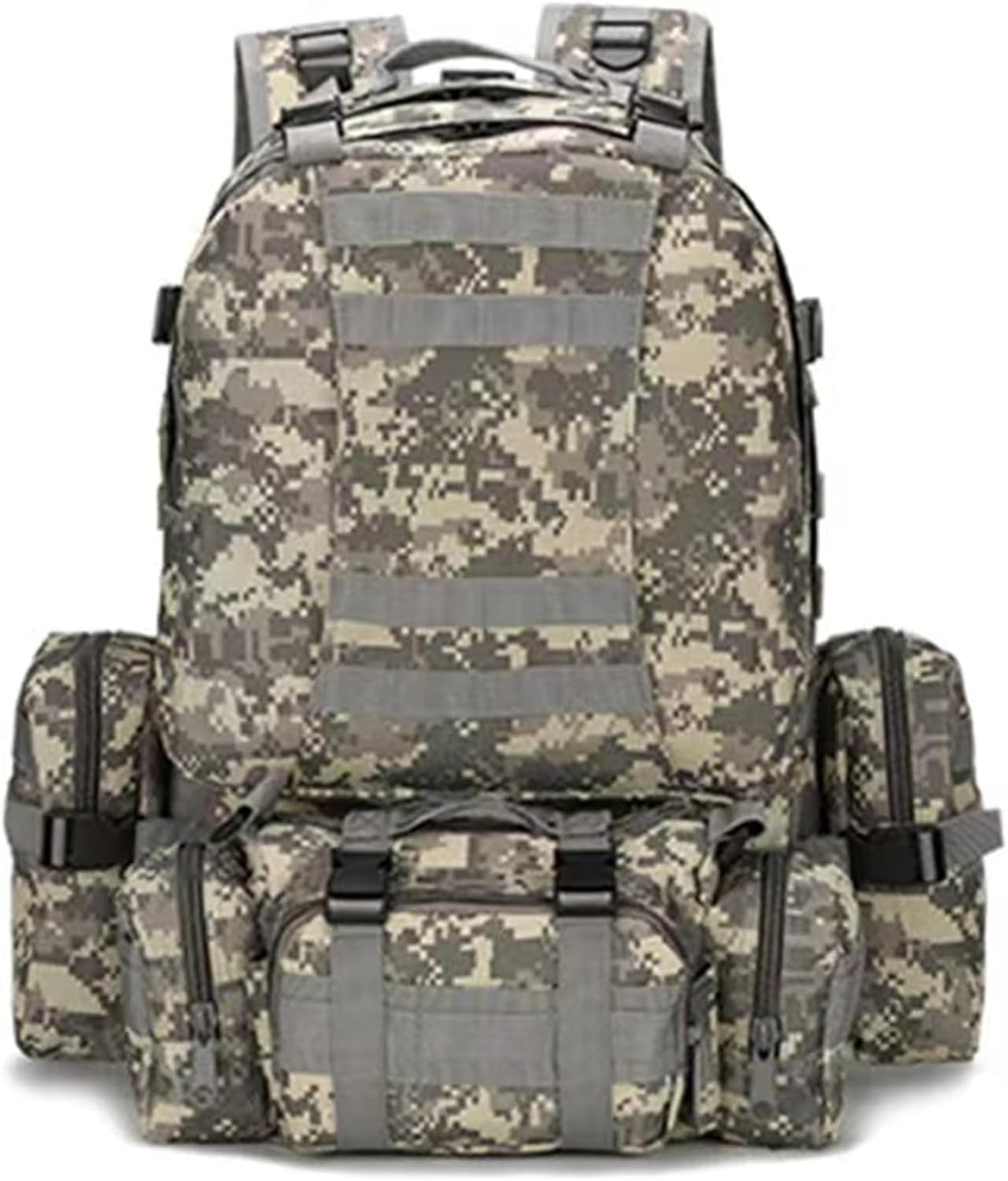 Yunyunstrap Tactical Backpack 50L, Molle Daypack Men, 4 in 1 Military Bag, Outdoor Sport Hiking Climbing Army Camping Bags - Army Green image number 7