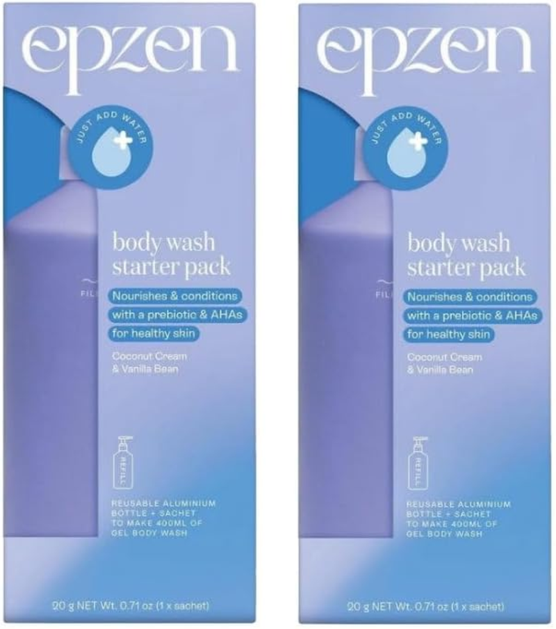 2X Epzen Body Wash Starter Pack Aluminium Bottle + 1 Refill Coconut Cream and Vanilla Bean image number 3