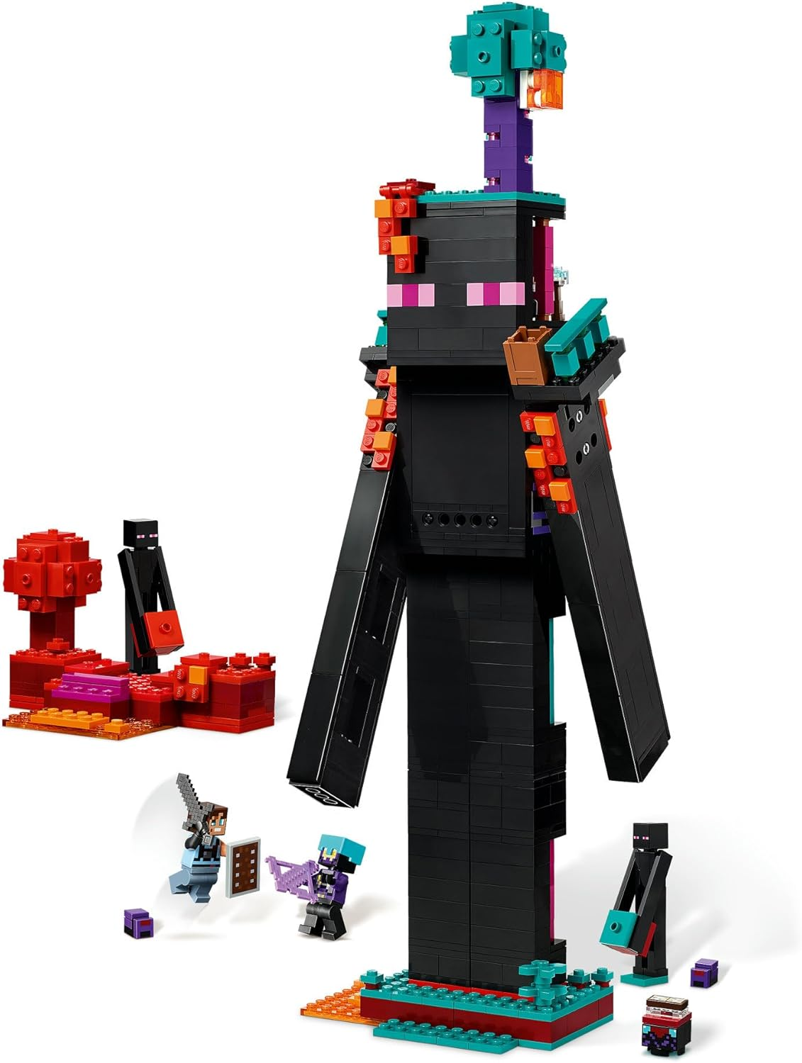 LEGO&reg; Minecraft&reg; the Enderman Tower 21279 Building Toy for Kids,Game Room Decor,Gamer Adventure Toys with Action Figures,Creative Construction and Display Set for Boys and Girls Who Are Gaming Fans