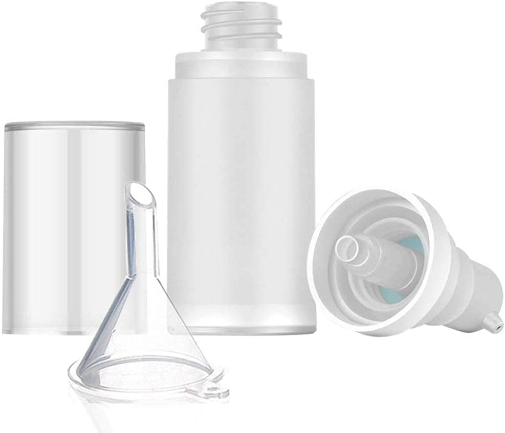 3Pcs 20Ml Sterile Airless Pump Bottle with Funnel Easy to Carry and Fill Matte Lotion Bottles for Travel image number 1