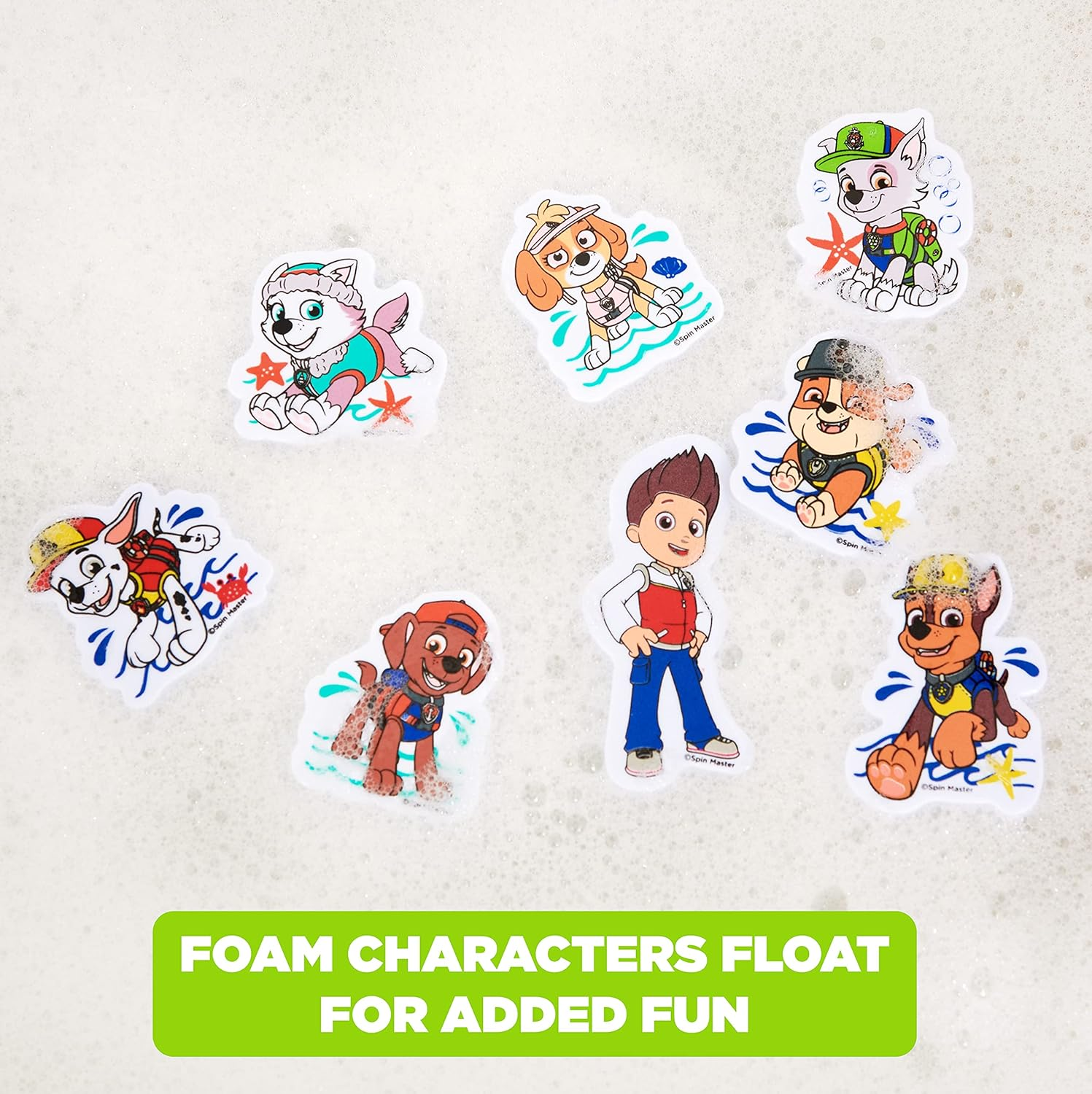 PAW Patrol Bath Foam Clings, 8 Pc - Kids Bath Activity, Bath Toys
