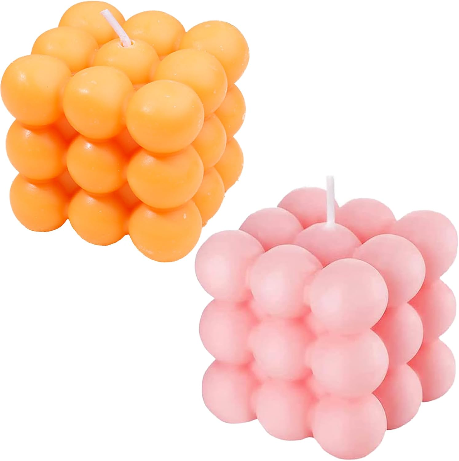 2 Pieces Bubble Candle Soy Wax Scented Candle for Bedroom, Dorm, Bathroom, Home - Scented Candle Set of 2 Pieces for Gifting, Decorating 2.2" W X 2.36" H (Green + Purple)