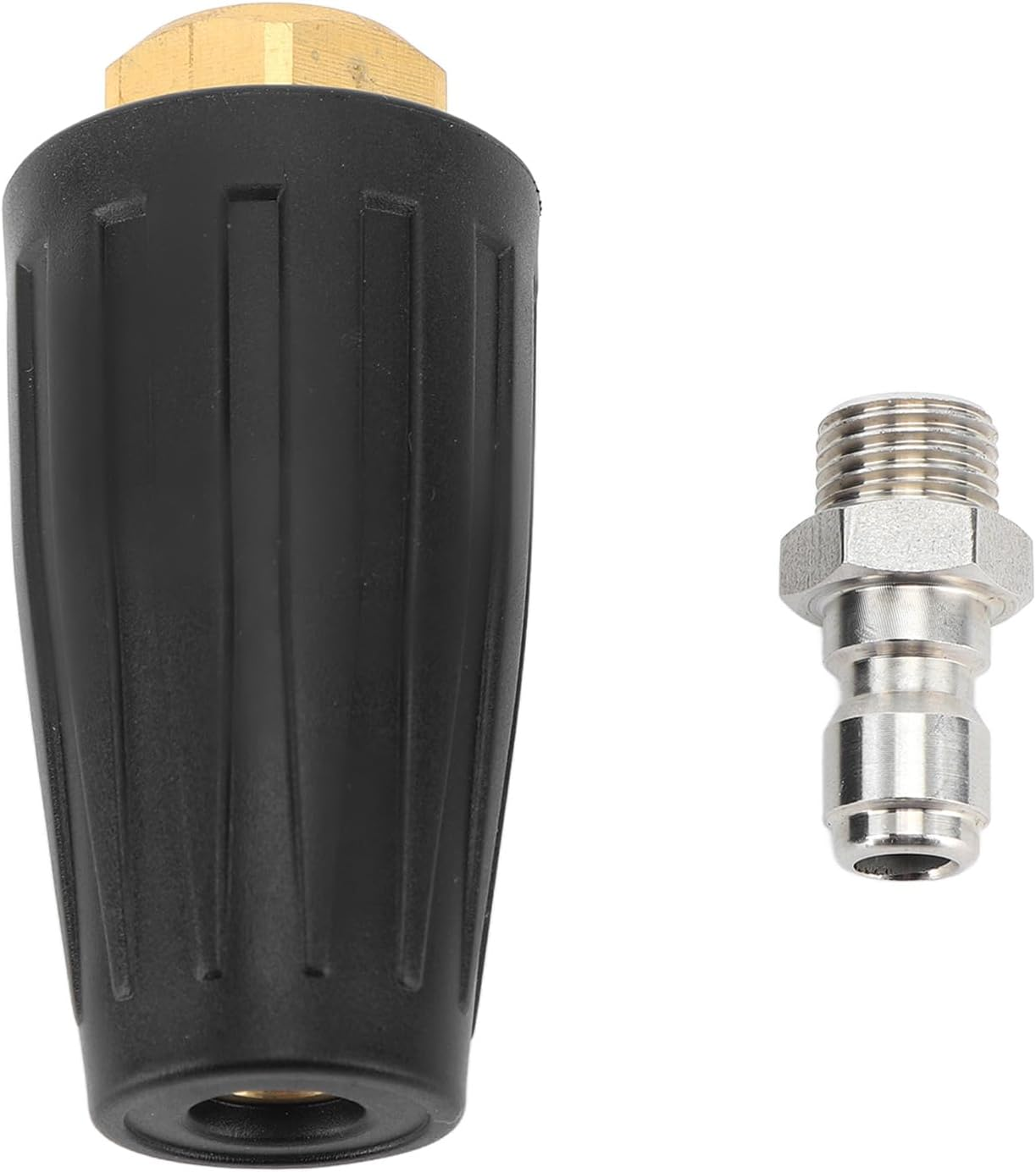 Nozzlessprinklersdrippers,Pressure Washer Turbo Nozzle 1/4In Quick Connect Ceramic Core Copper 3000PSI Rotating Turbo Nozzle Black image number 4