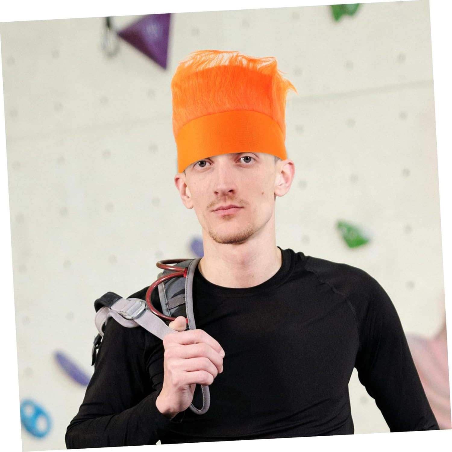 Gatuida Halloween Fuzzy Hair Headband for Boys and Fun Crazy Wig Accessory for Sports Fans Cosplay and Party Costume Reusable Comfortable Day Party Headwear in Orange image number 5