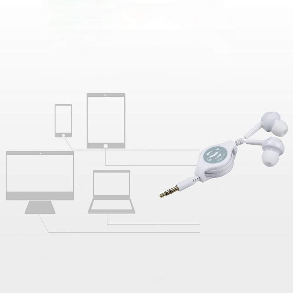 Hemobllo Retractable Dual Extension In-Ear Headphones for Tablet PC (White) image number 6