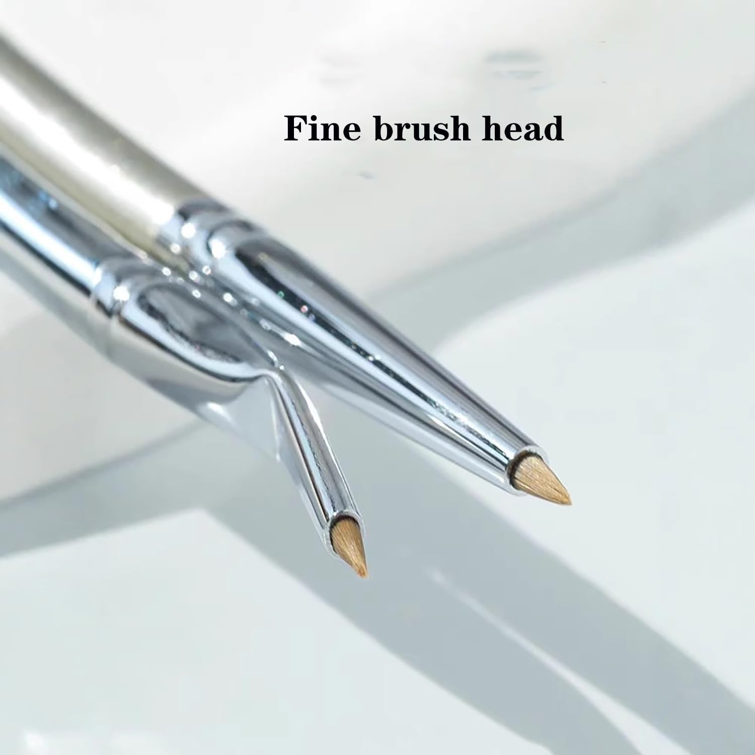 2Pcs Convenient Angled Eyeliner Brushes, Silver image number 5