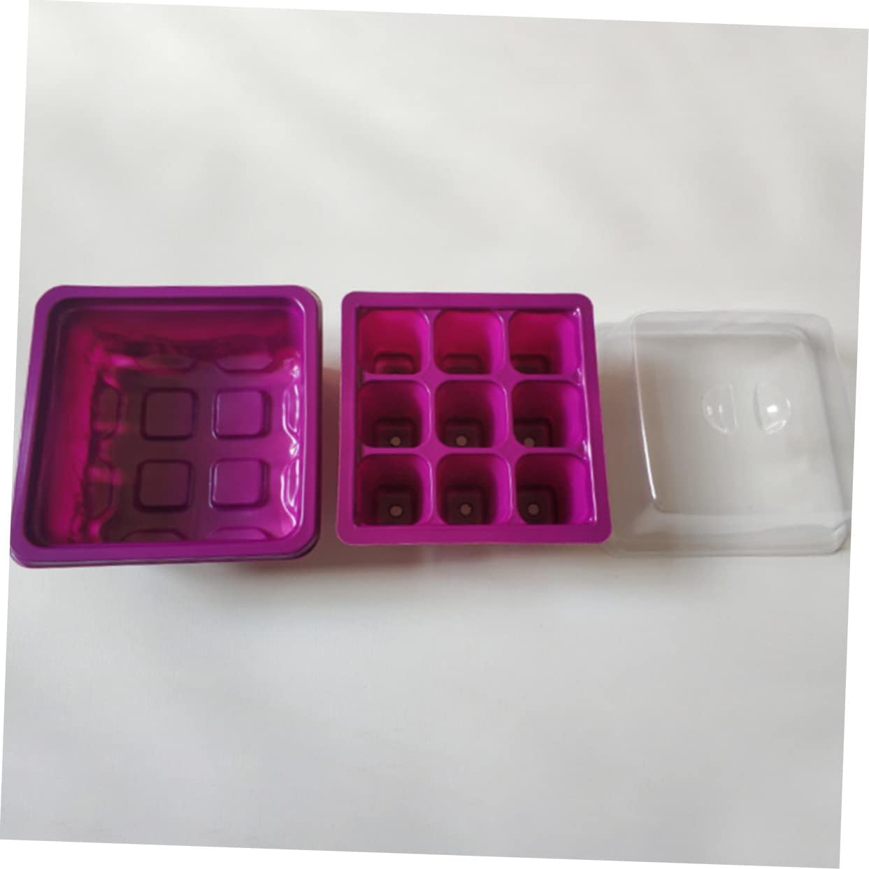 Parliky 9-Hole Plant Germination Tray Humidity Dome 2Pcs Purple Seed for Indoor Gardening and Propagation image number 2