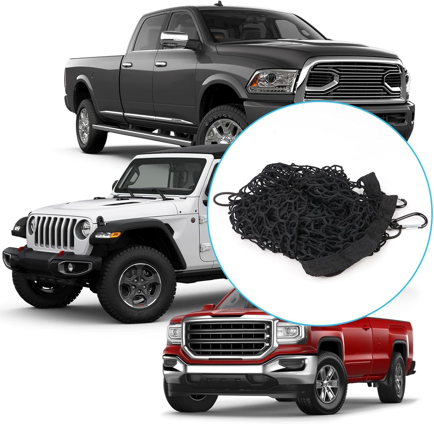 Cargo Net Stretchable, Car Exterior Accessories, Adjustable Elastic Trunk Storage Net with Hook for Suvs, Cars and Trucks（Black