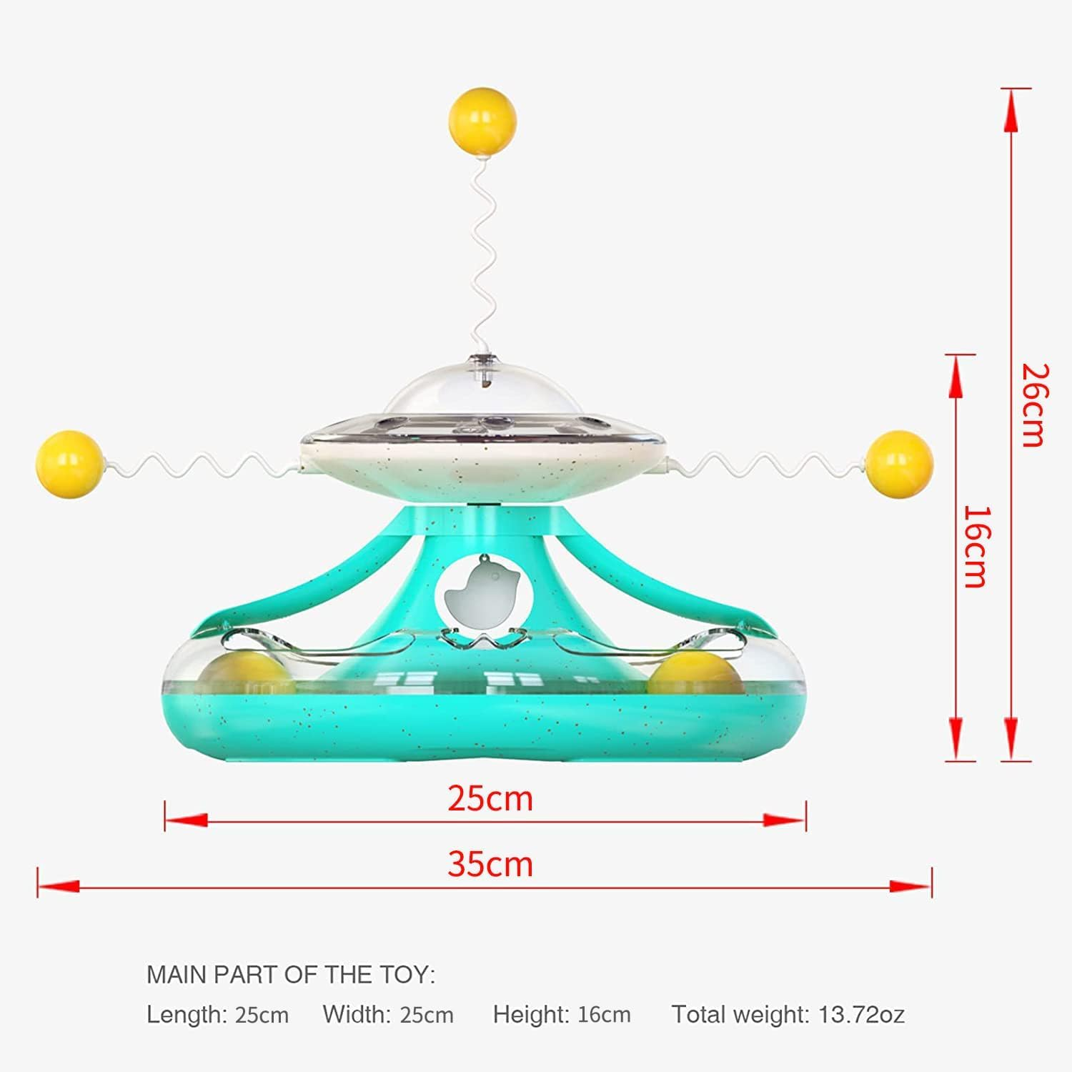 Interactive Cat Ball Toy with Turntable Tracks for Indoor Cat Treat Dispenser Toy Kitty Teaser Stick Ball Cat Food Dispenser Pet Exercise Toys Kitten Puzzle Toy Gifts for Cat Lovers image number 6