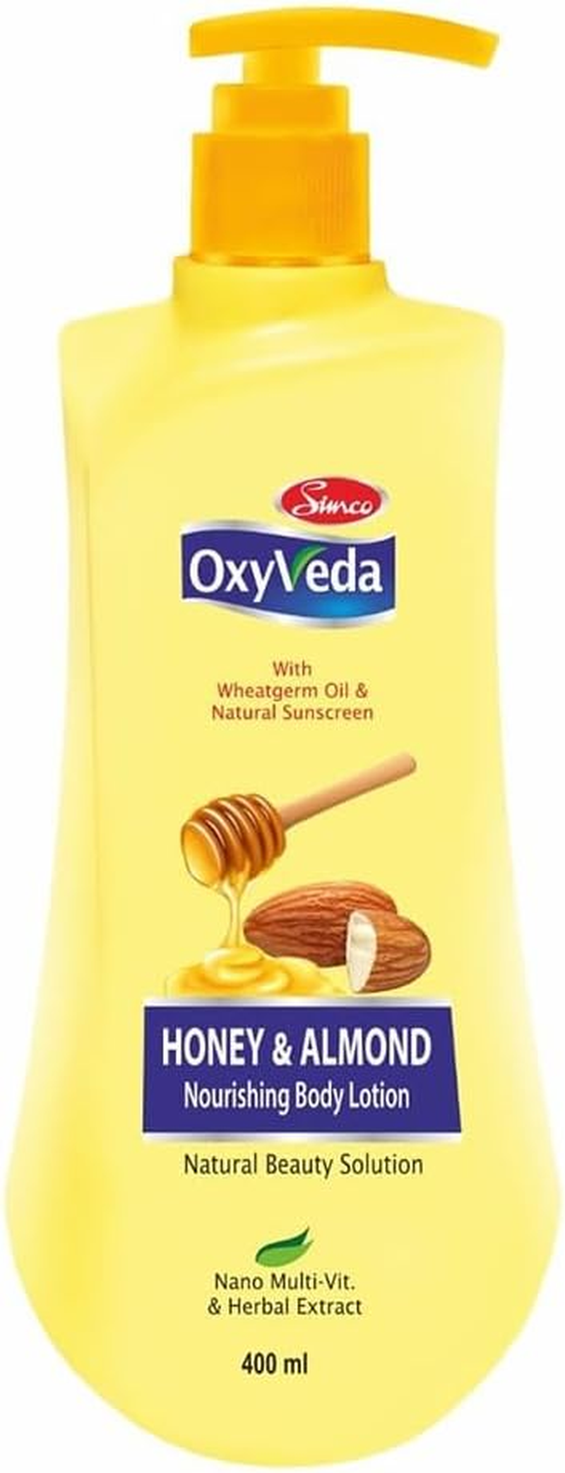 Simco Oxyveda Honey & Almond Nourishing Body Lotion, 500 Ml | Deep Absorbing Body Lotion | Best Body Lotion for Women & Men image number 1