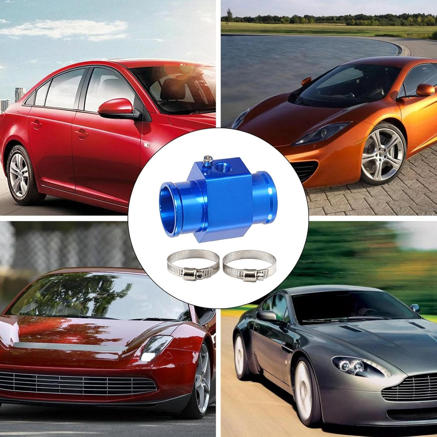 Joint Pipe Gauge - Water Temp Joint Water Sender Adapter Thermostat Sensor,Water Coolant Temperature Gauge Joint Pipe Adaptor for Vehicle image number 5