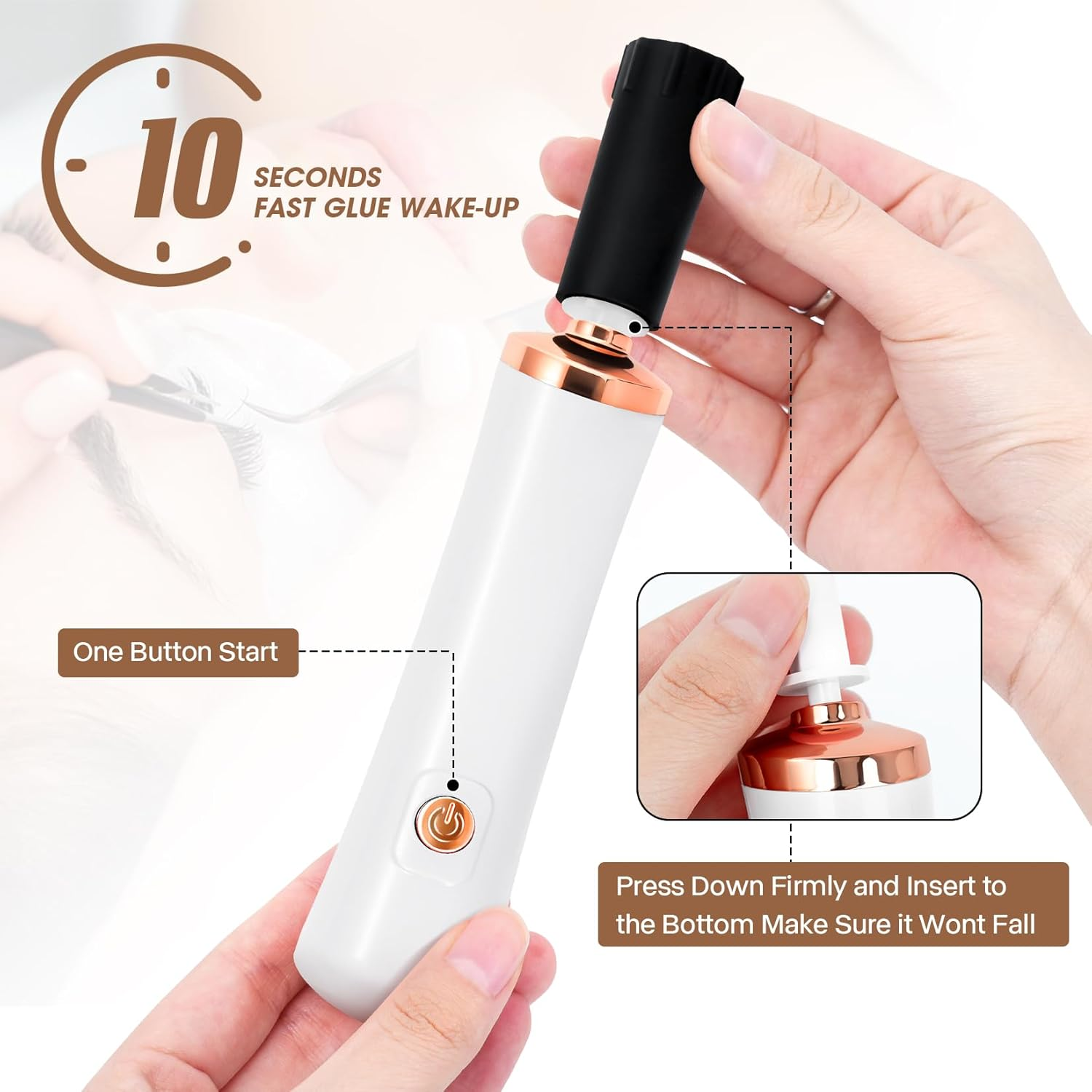 BUCICE Glue Shaker for Eyelash Extensions, Electric Nail Lacquer Shaker, Electric Shaker Time Saving Handsfree Tool Glue Nails Polish image number 5