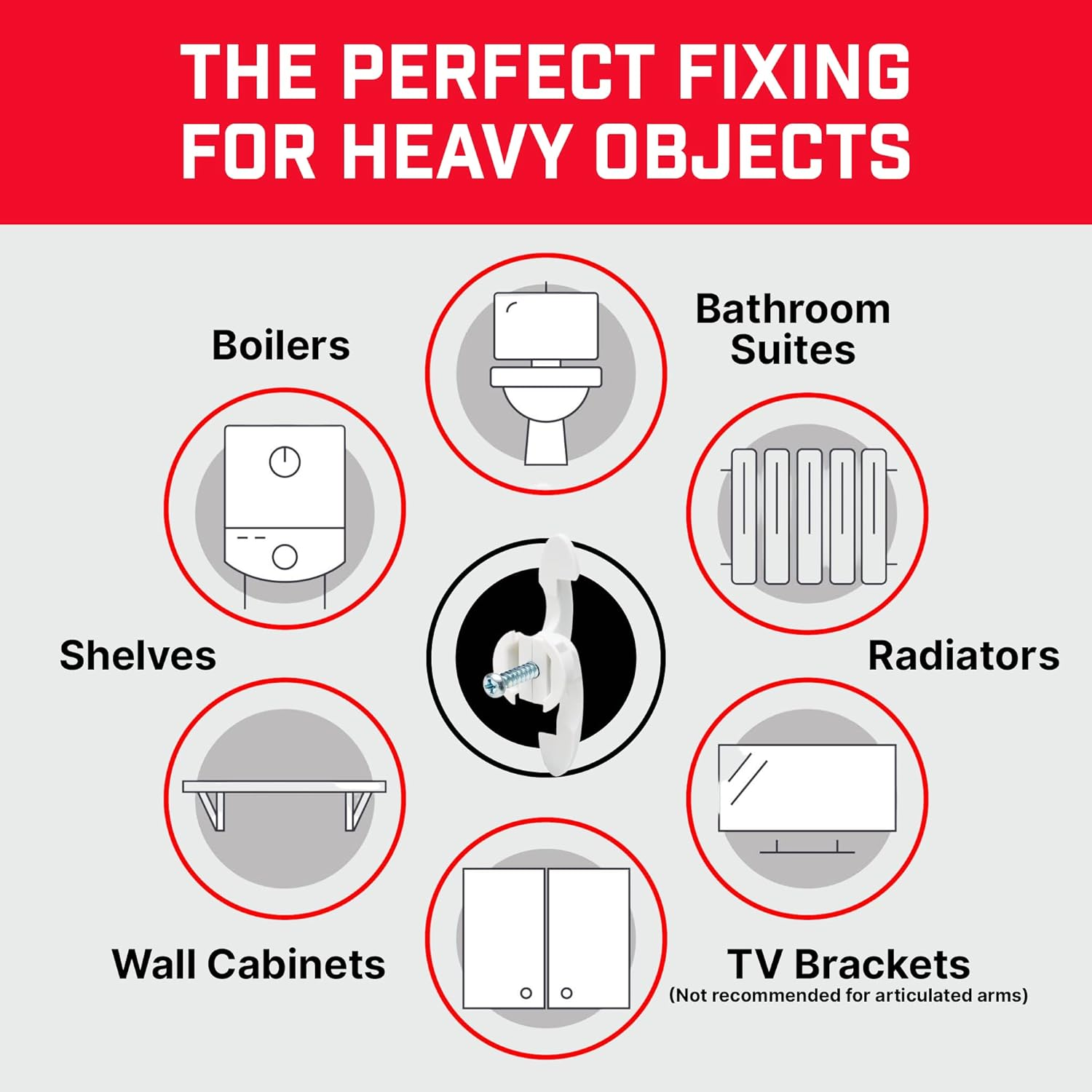 Bullfix 'Extra' Starter Pack - Heavy Duty Plasterboard Fixings for Stud Walls, Hollow & Cavity Wall Fixing, Superior to Drywall Anchors & Snap or Spring Toggle Fittings, up to 133Kg, DIY & Trade image number 5