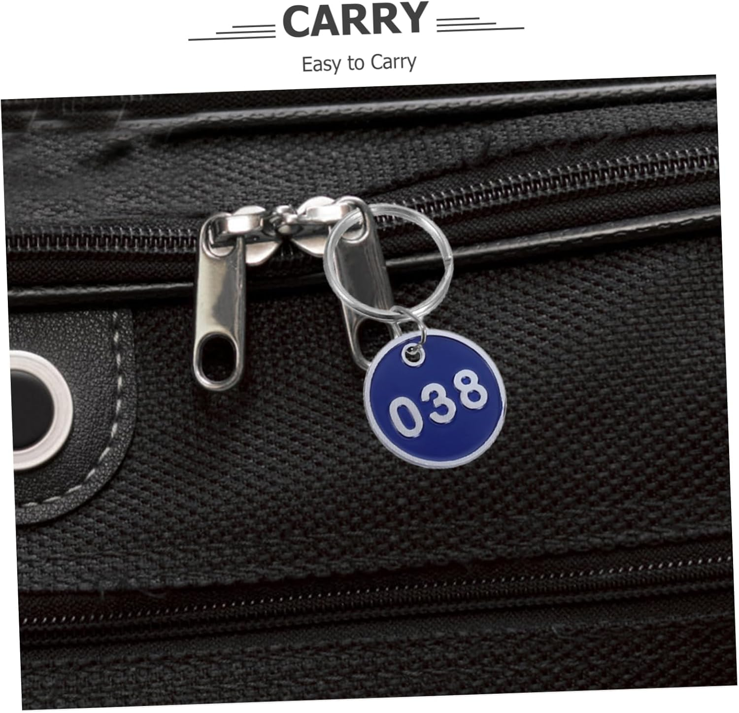 Parliky 50Pcs Aluminium Alloy Luggage Id Tags Metal Number Plates Blue Key Ring Labels for Travel Suitcases Storage Tags Compatible with Home, Office, Hotel Use image number 5
