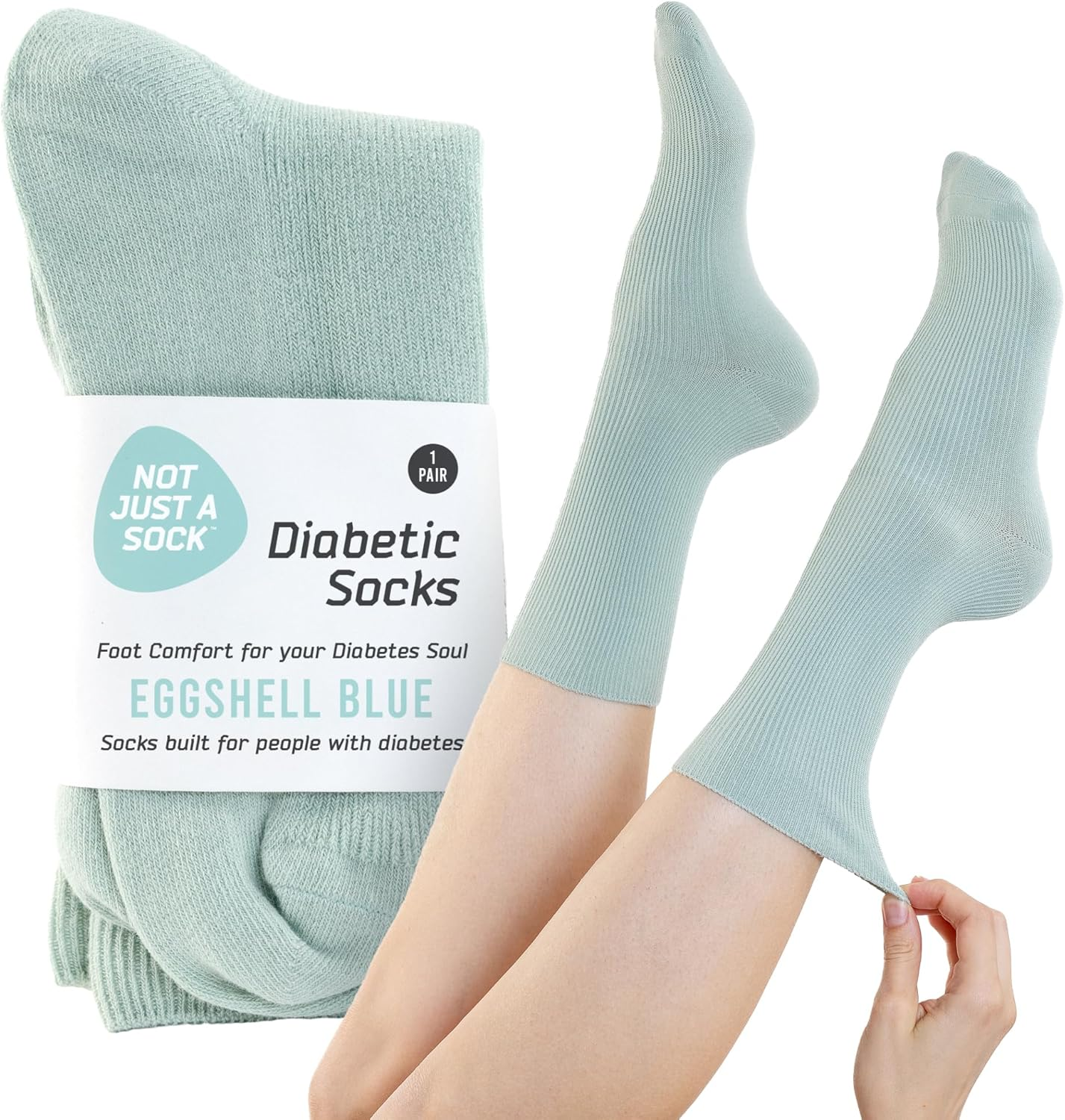 Not Just a Sock Diabetic Socks for Men and Women - One Size Fits All - Seamless and Loose-Top Non-Binding Socks for Improved Circulation - Copper Infused