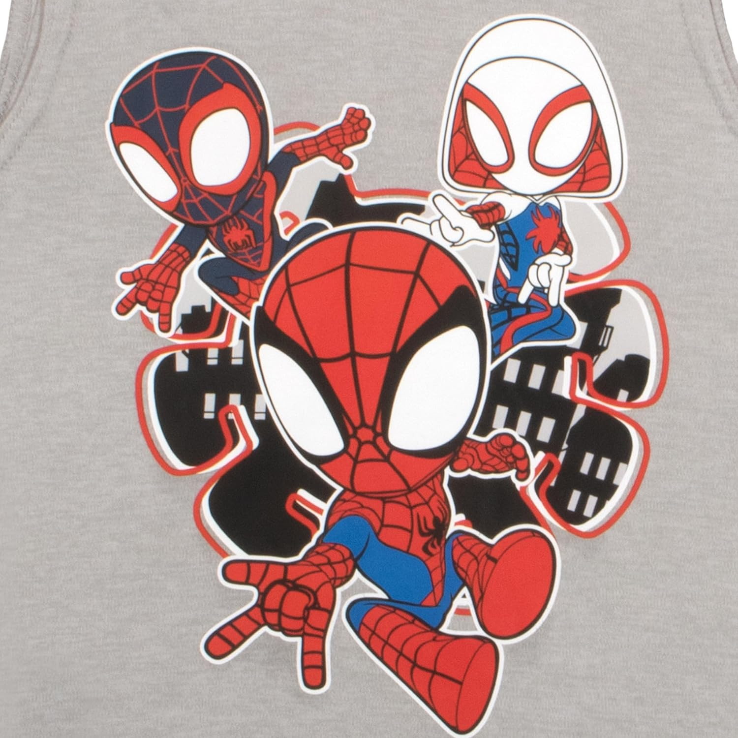 Marvel Spidey and His Amazing Friends 3 Piece Boys Short Set Spider-Man Shirt Tank Top and Shorts Set Spiderman 3 Pack image number 6