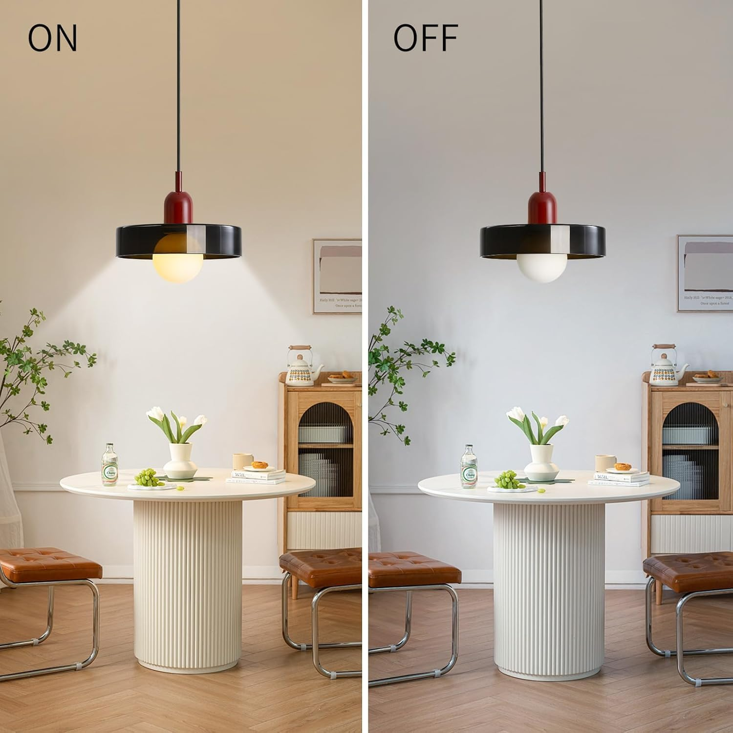 Mid Century Pendant Light Orange Glass Hanging Light Kitchen Island Nordic Coastal Single Ceiling Pendant Lamp Farmhouse Vintage Chandelie for Bedroom Hallway Corridor Coffee Shop (Green)