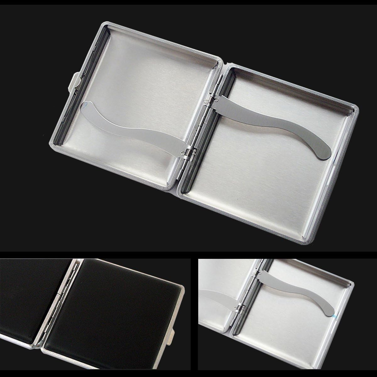 Leather Black Cigarette Case Holds 20 Cigarette (For Regular Size and King Size 84Mm Only) image number 3