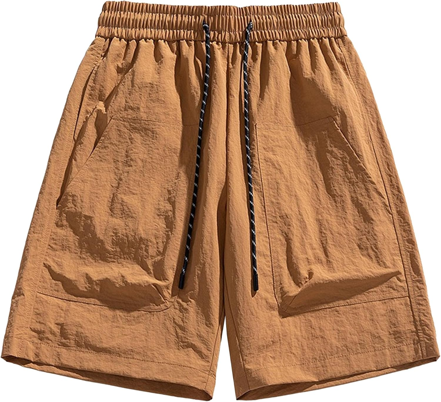 Jeshifangjiusu Mens Casual Athletic Shorts Lightweight Summer Beach Shorts Elastic Waist Drawstring Stretch Textured Shorts