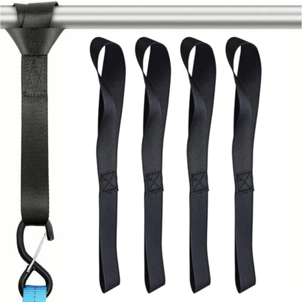 Soft Loop Tie down Straps, 4Pack Heavy Duty Tie down Loops for Securing ATV, UTV, Motorcycles, Scooters, Dirt Bikes Equipment Black Soft Loops Black image number 2