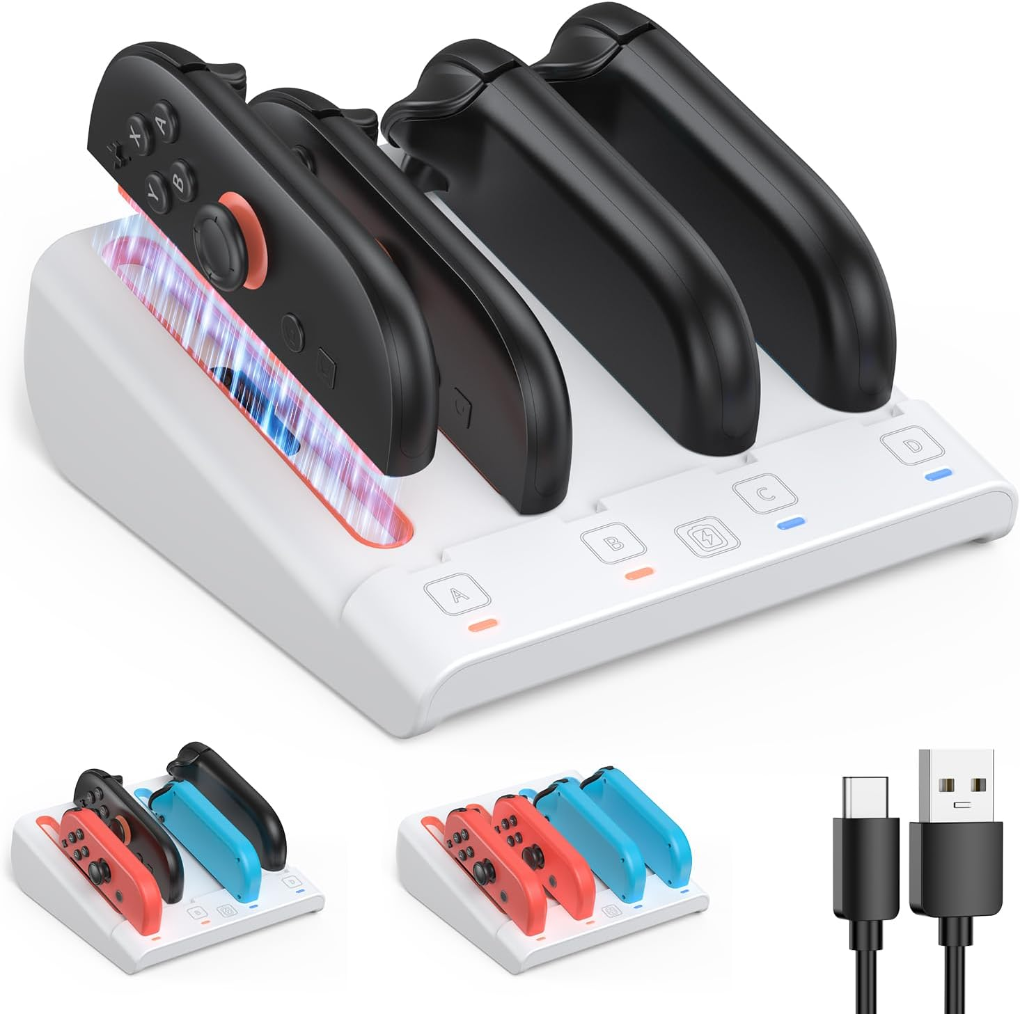 Kinwin Charging Dock for Nintendo Switch 2/1/OLED for Joy-Con, Magnetic Charger Station for Joycon 2, Stand Accessory for Switch 2/1/OLED image number 1