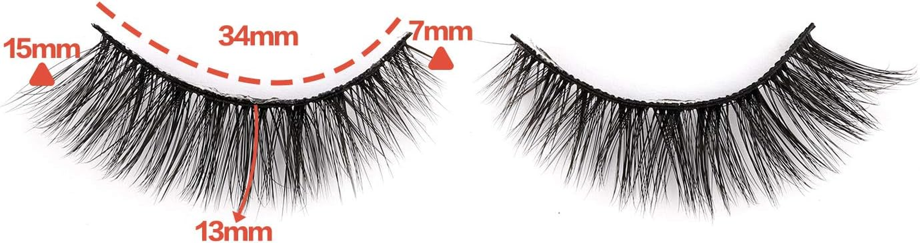 Magnetic Eyelashes with Magnetic Eyeliner Kit, Natural and Long Lasting False Eyelashes, Reusable Magnetic False Eyelashes without Glue