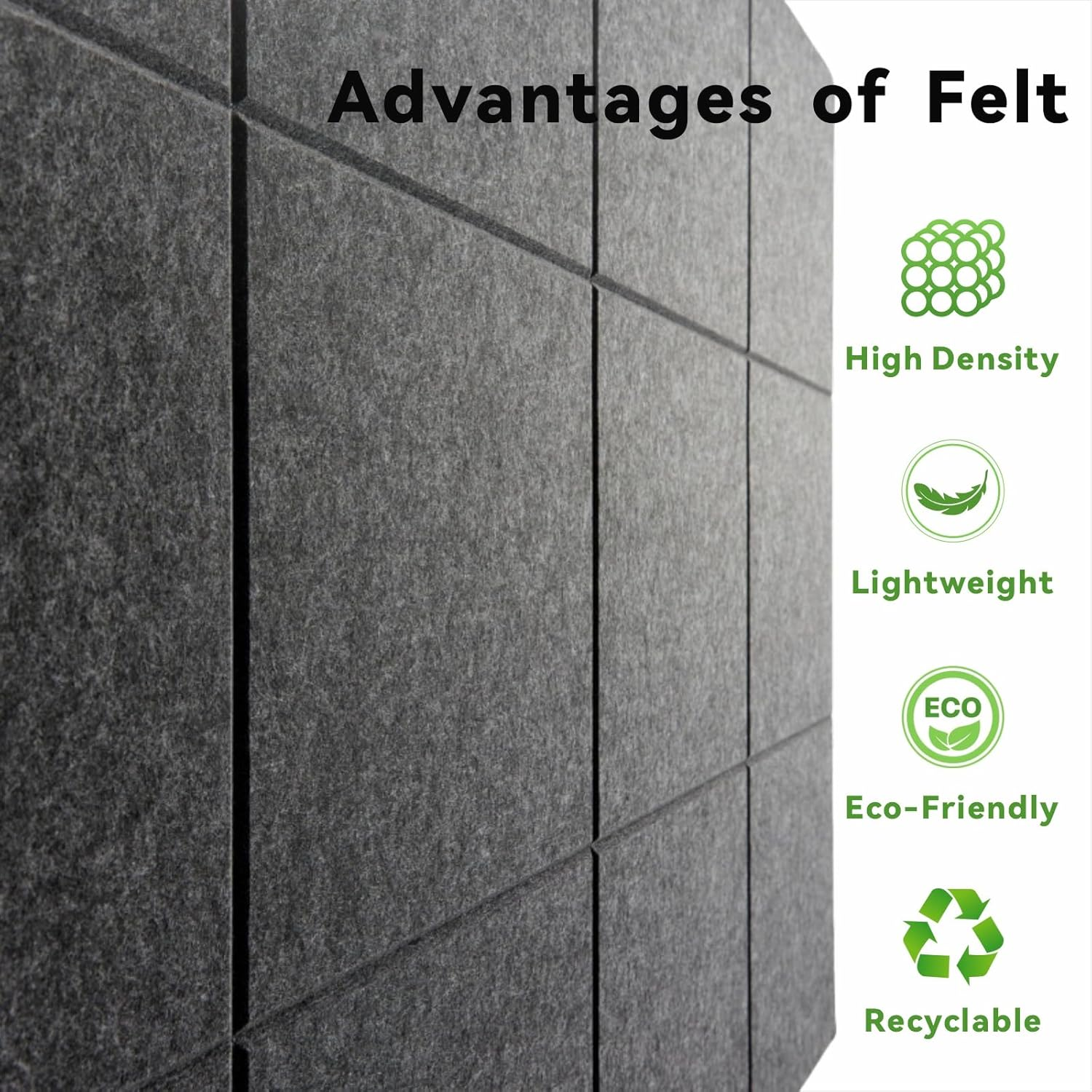 Large Felt Bulletin Board, 6 Pack 30 X 30 Cm Grey Pin Notice Board with 30 Pushpins and 36 Safe Removable Adhesive Tabs, Cork Boards Alternative, Felt Wall Tiles for Wall, Home, Office（Grey） image number 3