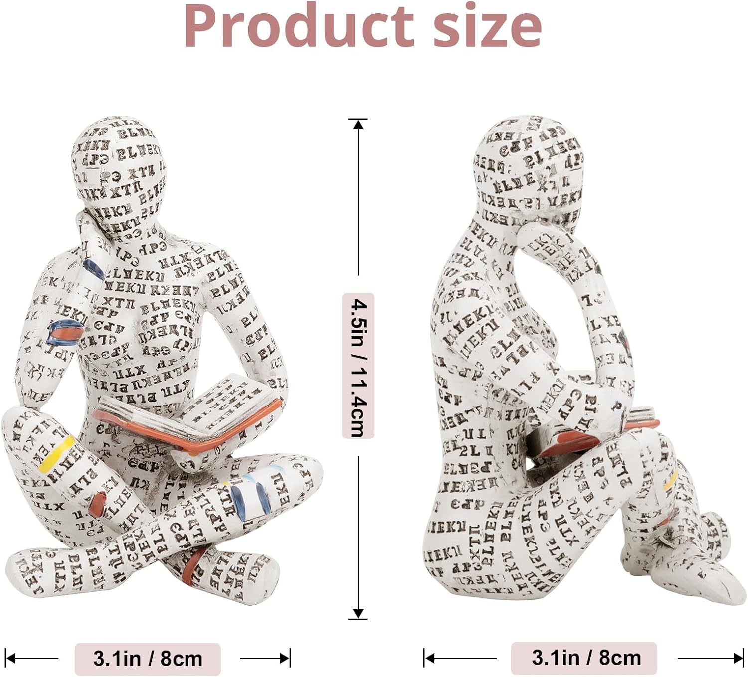 Puthiac Home Decor Accents - Reading Woman Figurine Sculpture Thinker Statue - Modern Abstract Home Decor for Living Room, Office, Bedroom - Elegant and Aesthetic Decoration Statue 07 image number 2