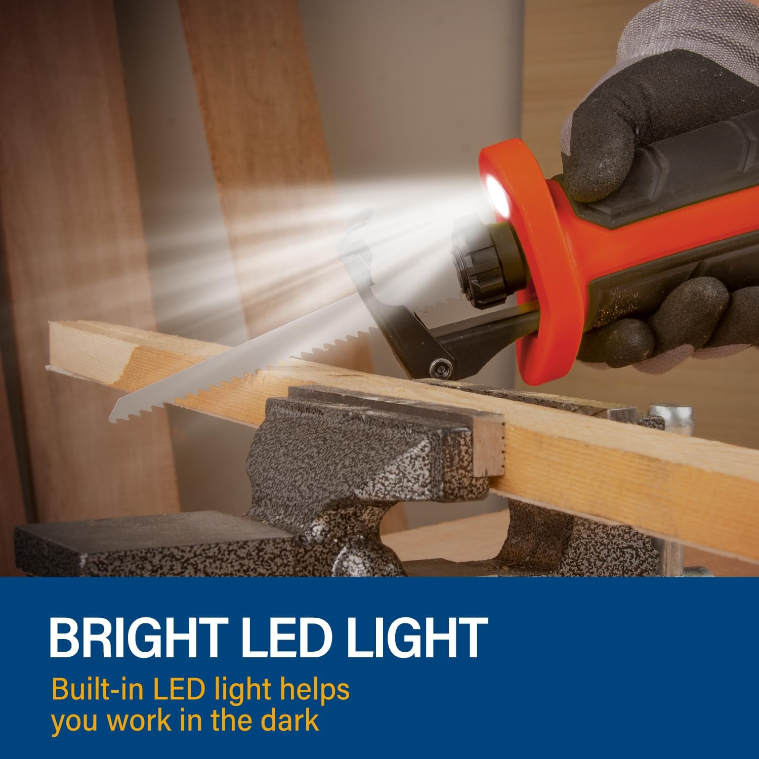 TOPEX Reciprocating Saw, 920W Quickly Cut Depth, 22Mm Stroke Length, Electric Power Cutter Saw Cutting Saw with Sawblade for Cutting Drywall, Wood, Metel, Plastic, Plywood