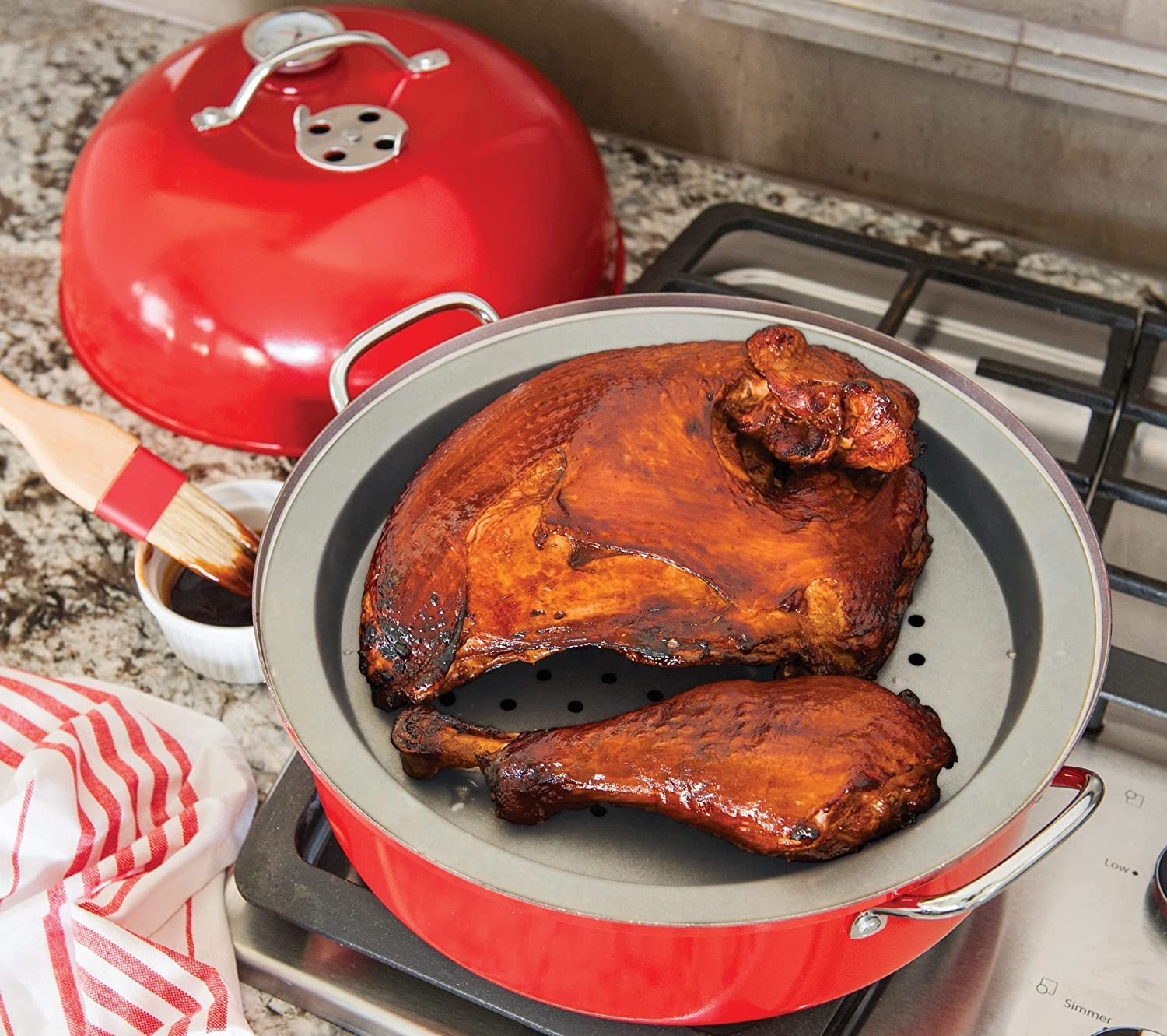 Nordic Ware 36556 Kettle Smoker, Red image number 5