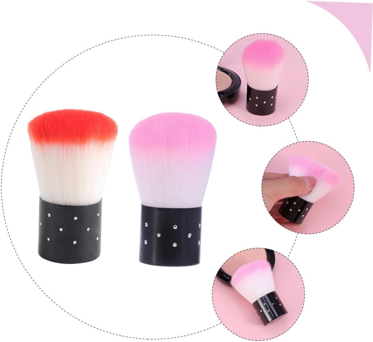 HEALEEP 2Pcs Nail Dust Brush Bristle Cleaning Brush for Manicure Nail Cleaner Dusting Powder for Women image number 2