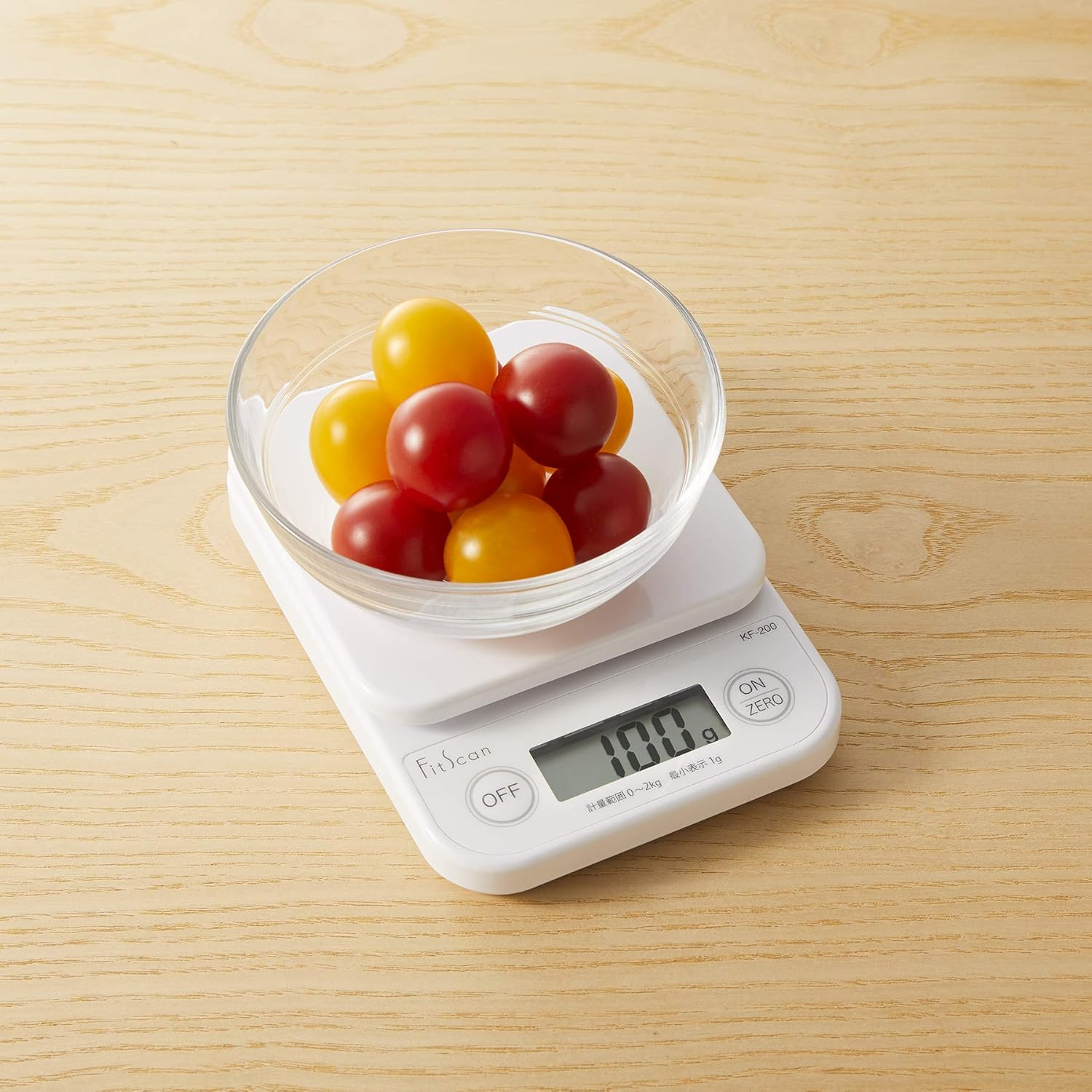 Tanita KF-200 WH Cooking Scale, 0.4 Oz (1 G) Unit, up to 4.4 Lbs (2 Kg), White, Kitchen Scale, Cooking, Digital image number 1