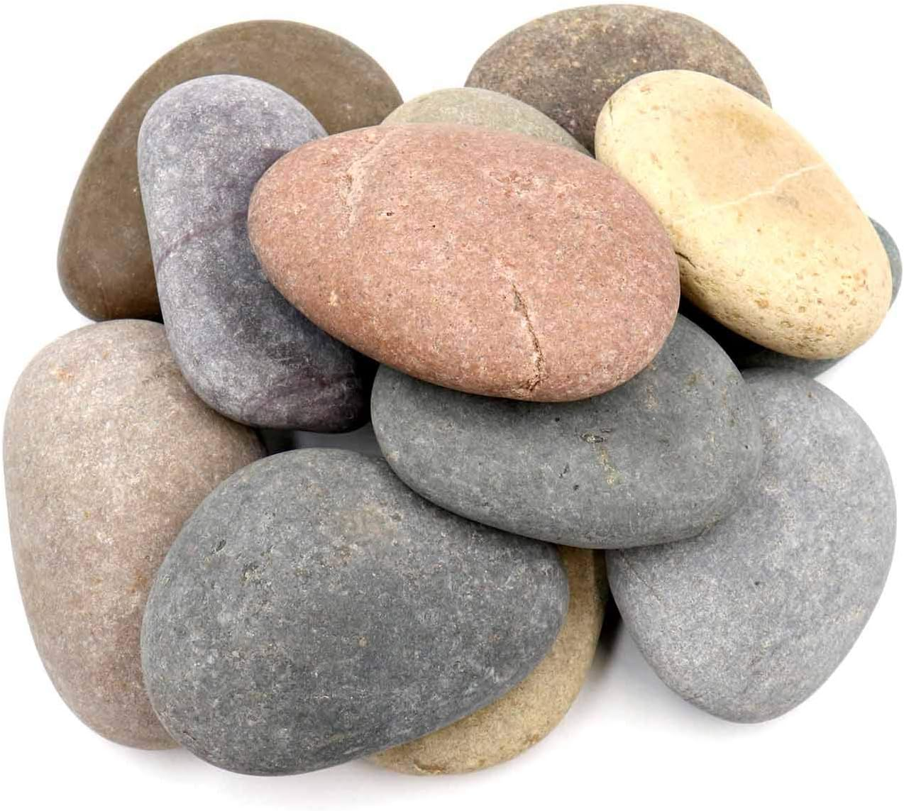 12 Extra-Large Rocks for Painting &ndash; Multi-Colored Craft Rock Painting Stones, 3.5&rdquo; - 4.5&rdquo; Inch Smooth and Flat, Non-Porous Painting Rocks, 100% Natural River Rocks for Mandala and Kindness Stones image number 3