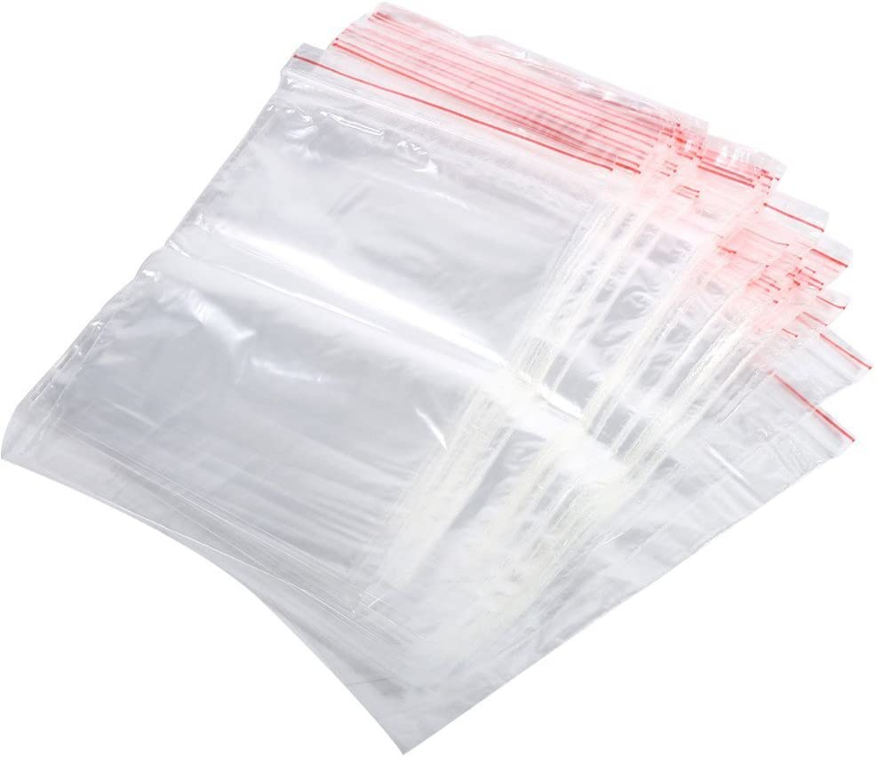 100Pcs Clear Plastic Ziplock Bags Resealable Poly Food Storage Packing Bags for Jewelry, Candy, Nut (12Cm*17Cm) image number 6