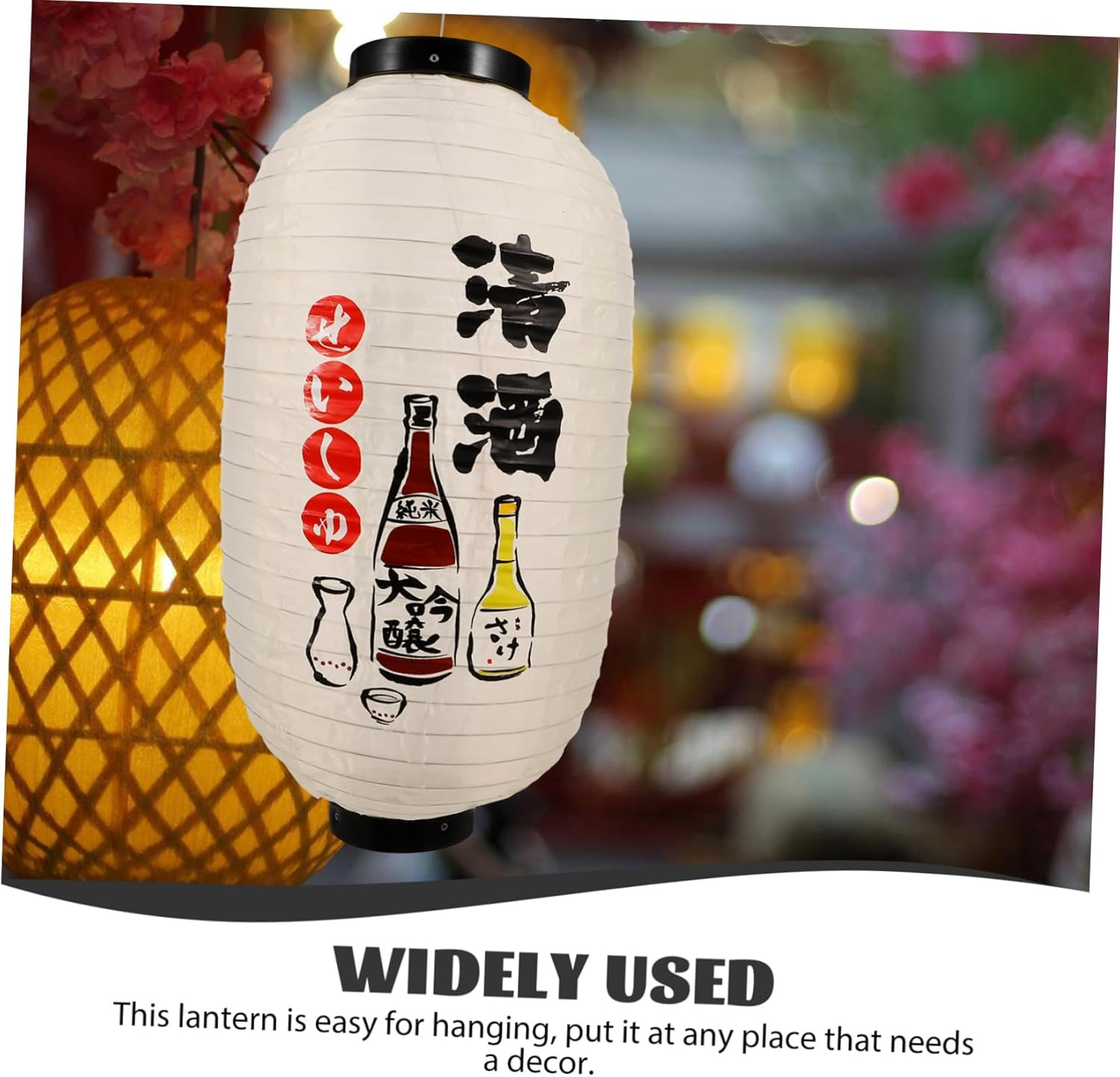 5Pcs Japanese Lantern Silk Lantern Japanese Hanging Lantern Japanese Party Decoration Restaurant Lantern Traditional Lanterns Japanese Bar Lantern image number 1