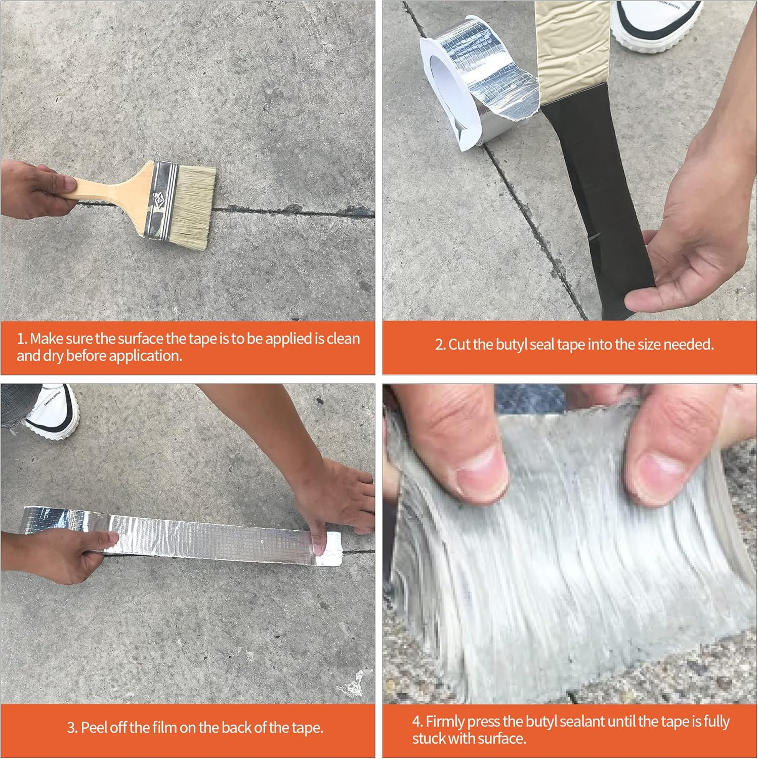 ADHES Aluminum Butyl Tape 150Mm X 5M, Butyl Sealant Super Waterproof Tape for Roof Patching, Boat and Pipe Sealing, Skylight Window Repairing image number 1