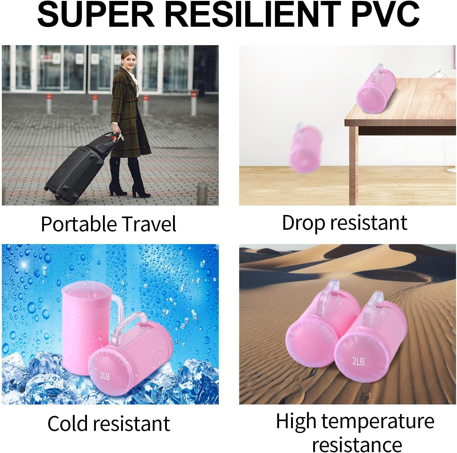 DEIRIS Water Dumbbells, Water Filled Training Dumbbells, Travel Weights Set, Adjustable Weights to 4-30 Lbs/Pair, Portable Gym for Strength Training, Fitness and Shaping