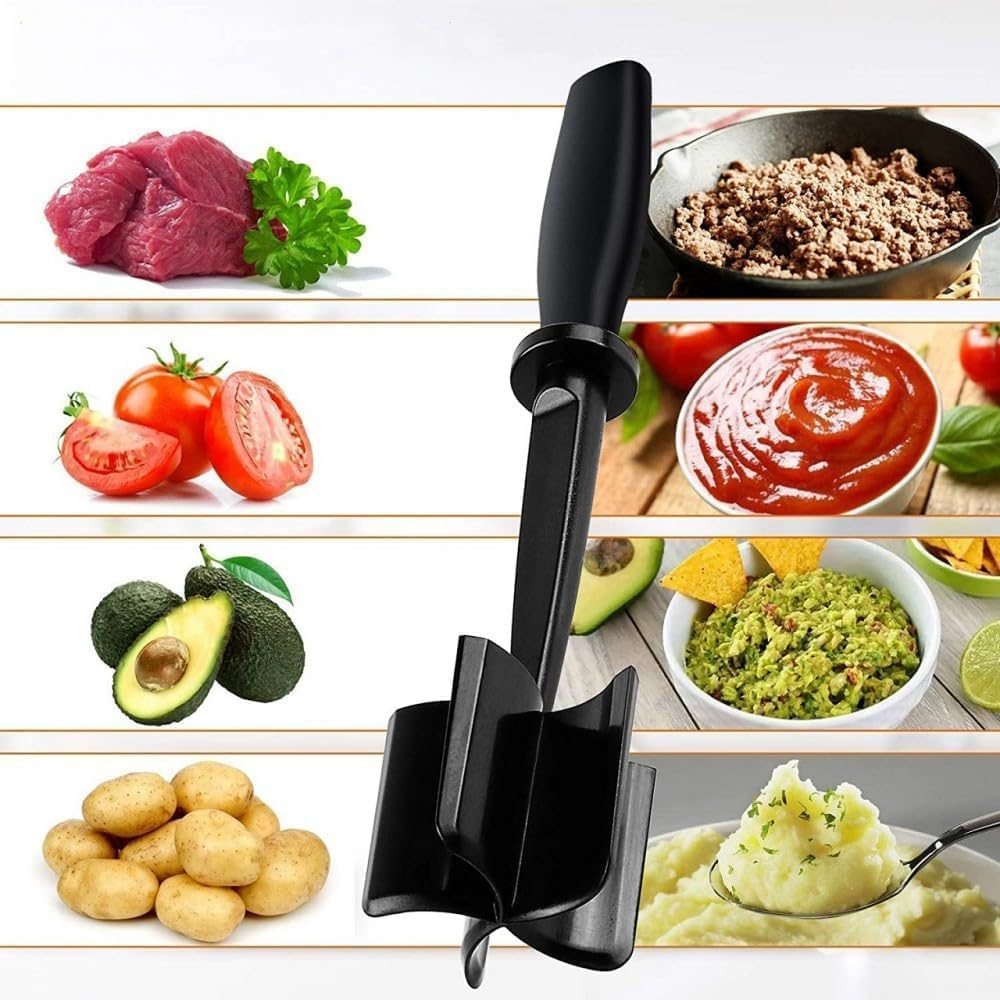 Heat Resistant 2Pcs Non Stick Meat Masher, Potato Masher, Meat Tenderizer image number 1