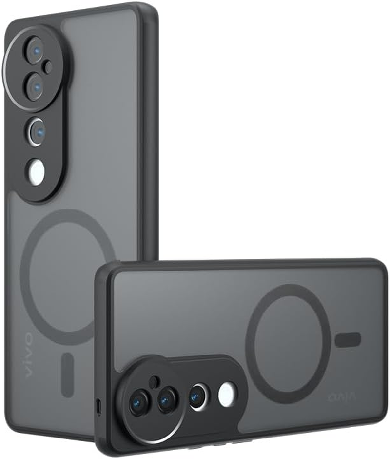 JNERBUYI Case for Vivo V40 5G/Vivo V40 Pro 5G, Shockproof Mobile Phone Case with Camera Protection, Matte Transparent Protective Case with Anti-Fingerprint