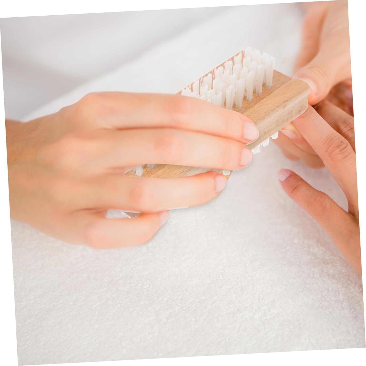 ERINGOGO Nylon Bristle Nail Brush Two Sided Nail Tool Wooden Manicure Brush Art Tool Pedicure image number 1