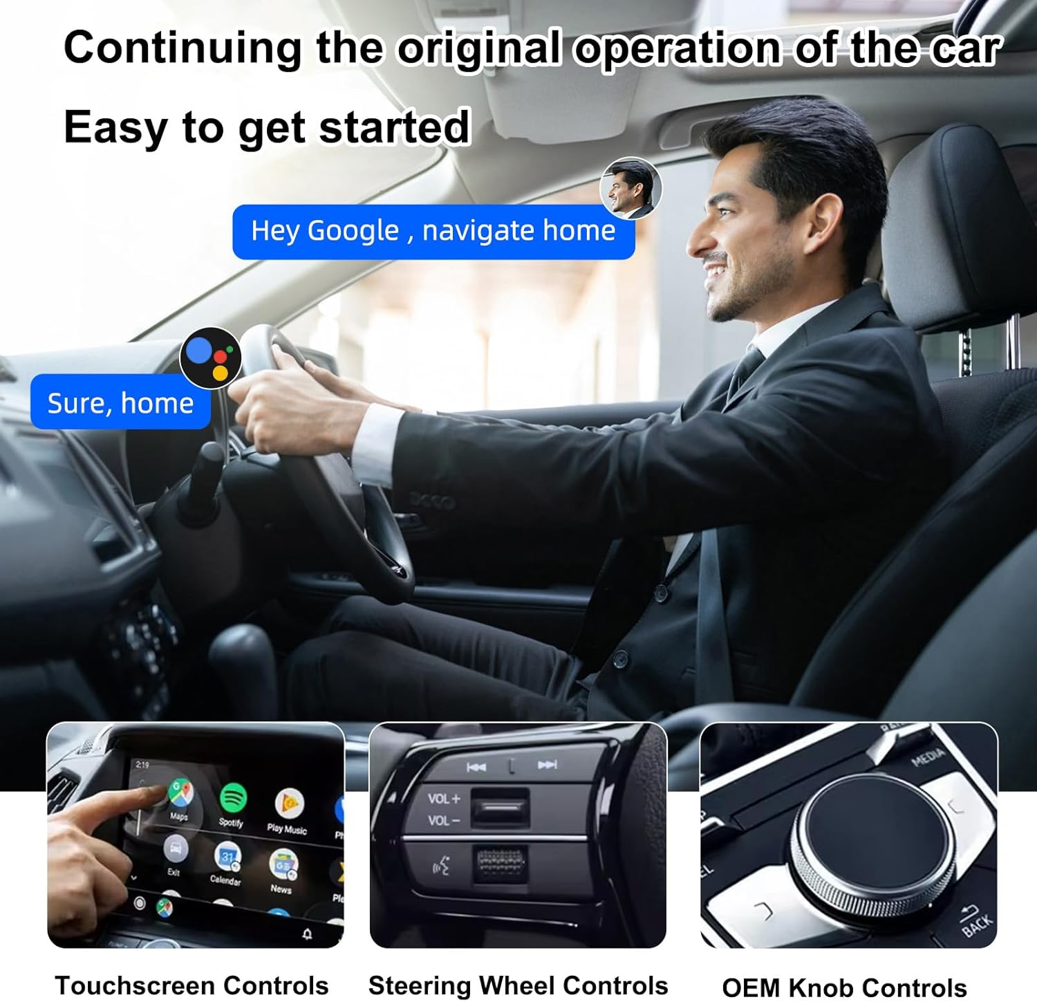Wireless Carplay & Android Auto Adapter &ndash; Plug & Play USB Dongle for Factory Wired Systems (2017+ Cars) | Iphone/Ios 10+ & Android 11+ | Auto-Reconnect & OTA Updates