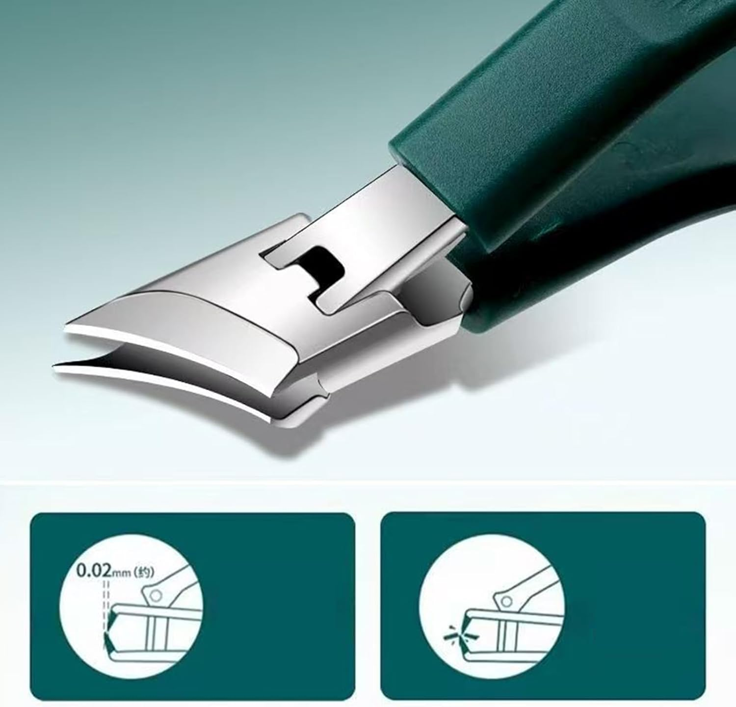 Slanted Nail Clipper - 8Cm Stainless Steel Eagle Beak Beveled Nail Clipper | 25&deg; Slant Toe Nails Clippers with Anti-Splash Design | Long Handle Curved Blade for Thick Nails image number 1