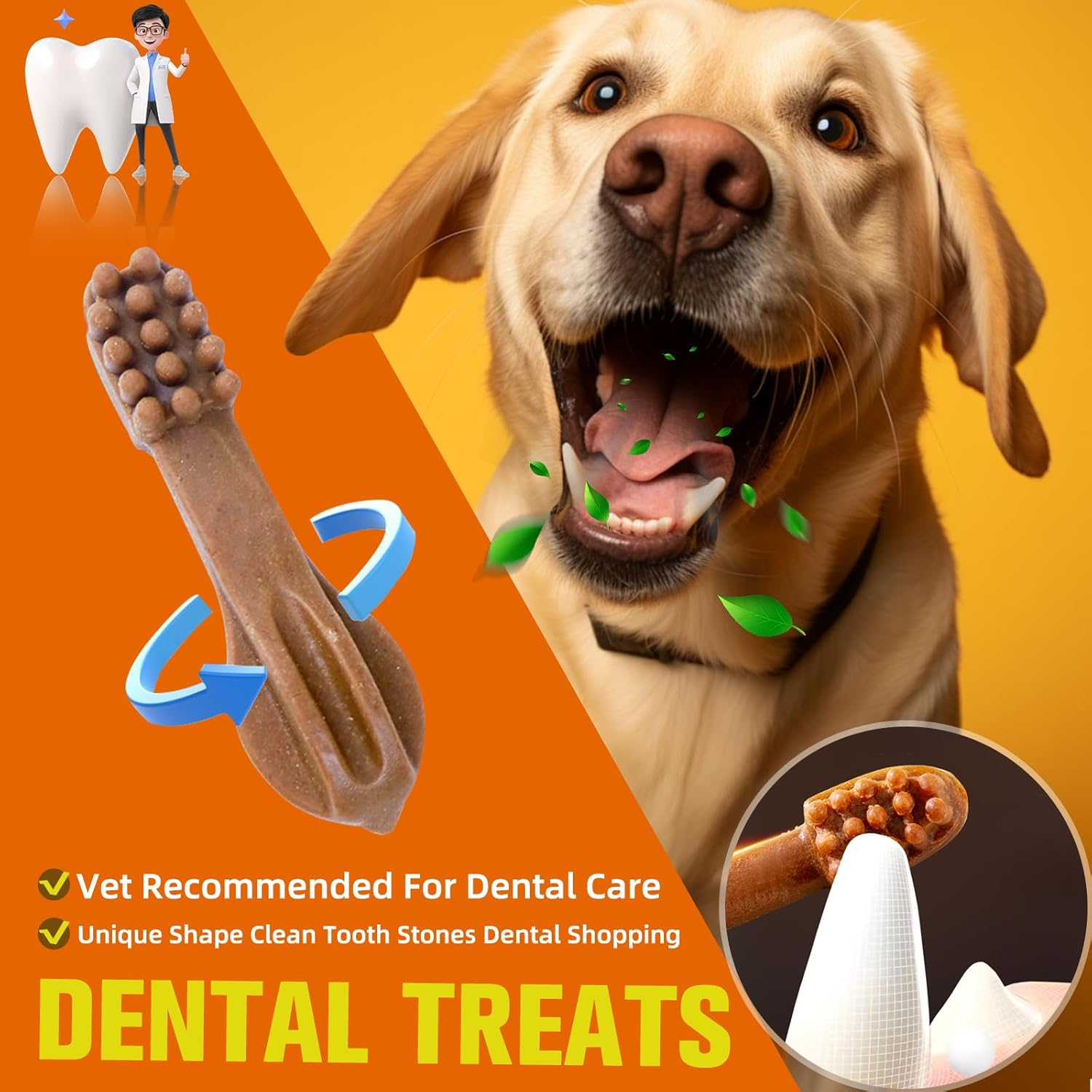 Dog Chew Toy-Toothbrush Shape Treats, Natural Chews, Long Lasting Chews Stick for Training & Healthy Teeth image number 4